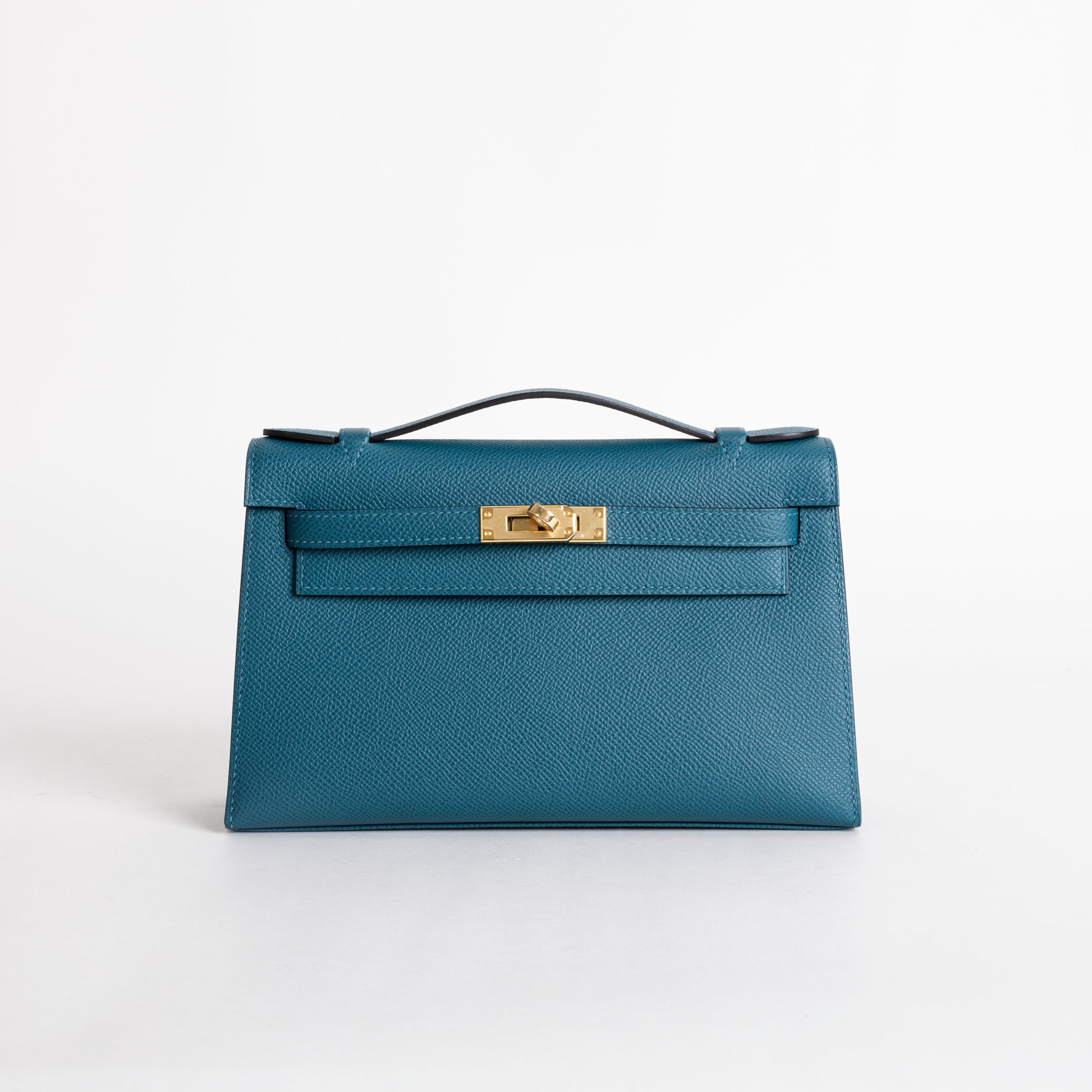 KELLY POCHETTE EPSOM LEATHER VERT BOSPHORE WITH GOLD HARDWARE (GHW)