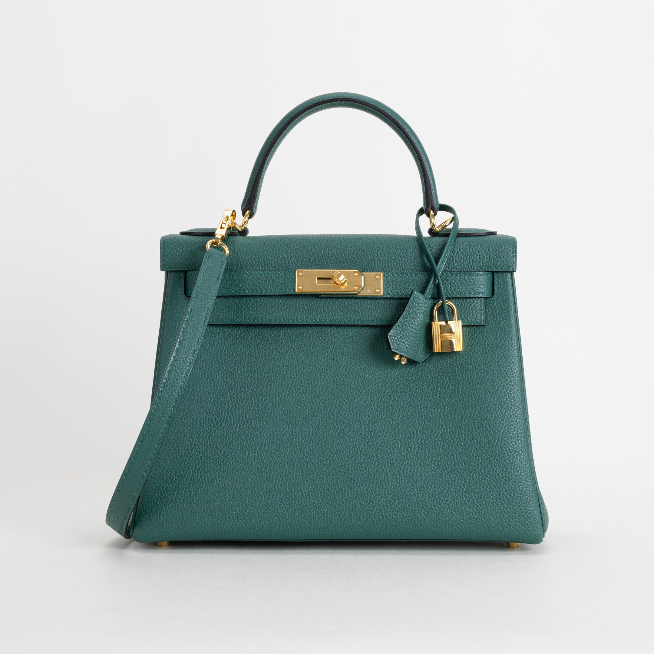 KELLY 28 TOGO LEATHER MALACHITE WITH GOLD HARDWARE (GHW)