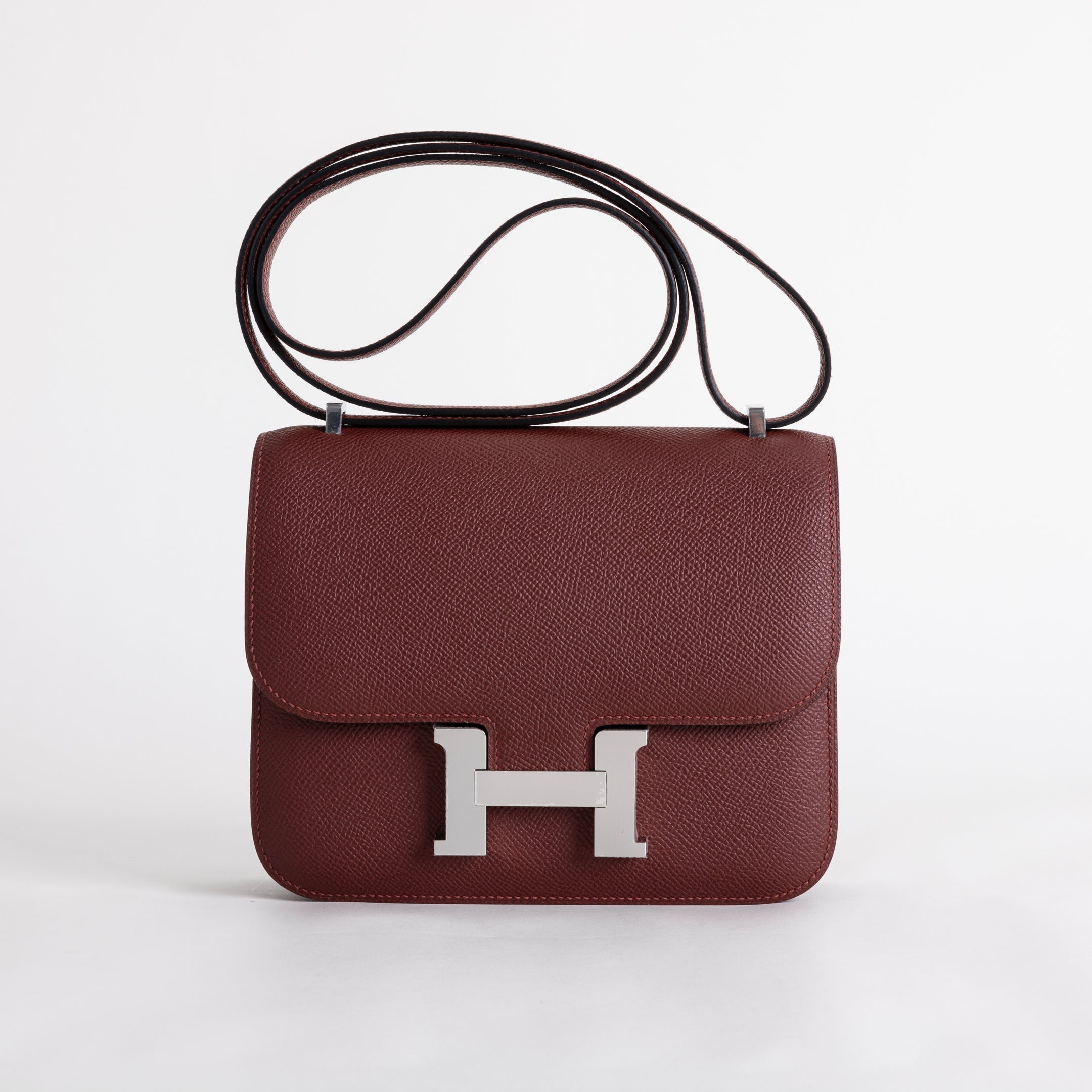 CONSTANCE 18 (MINI) EPSOM LEATHER ROUGE H WITH PALLADIUM HARDWARE (PHW)