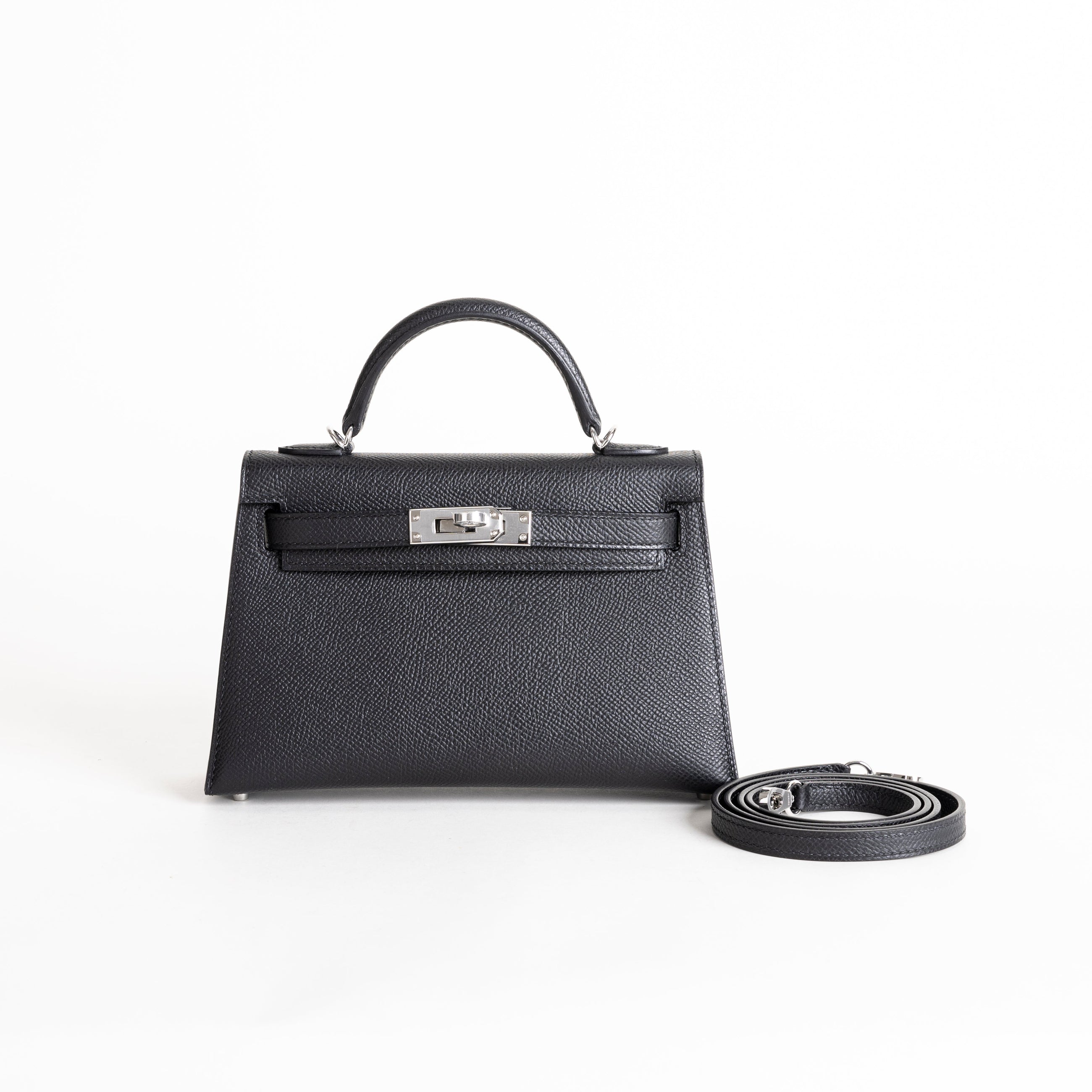 MINI KELLY II (20) EPSOM LEATHER NOIR (BLACK) WITH PALLADIUM HARDWARE (PHW)
