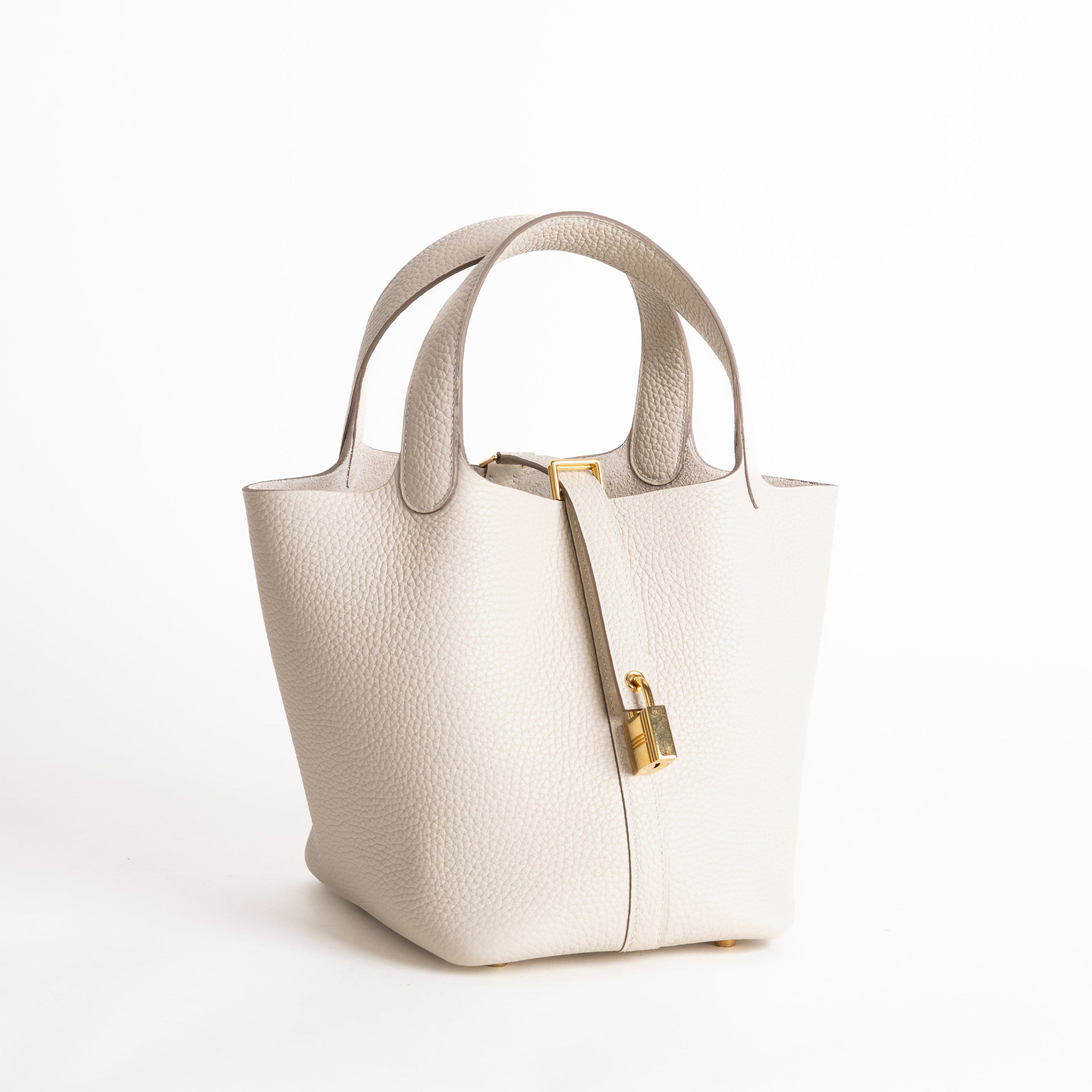 PICOTIN 18 LOCK CLEMENCE LEATHER CRAIE WITH GOLD HARDWARE (GHW)