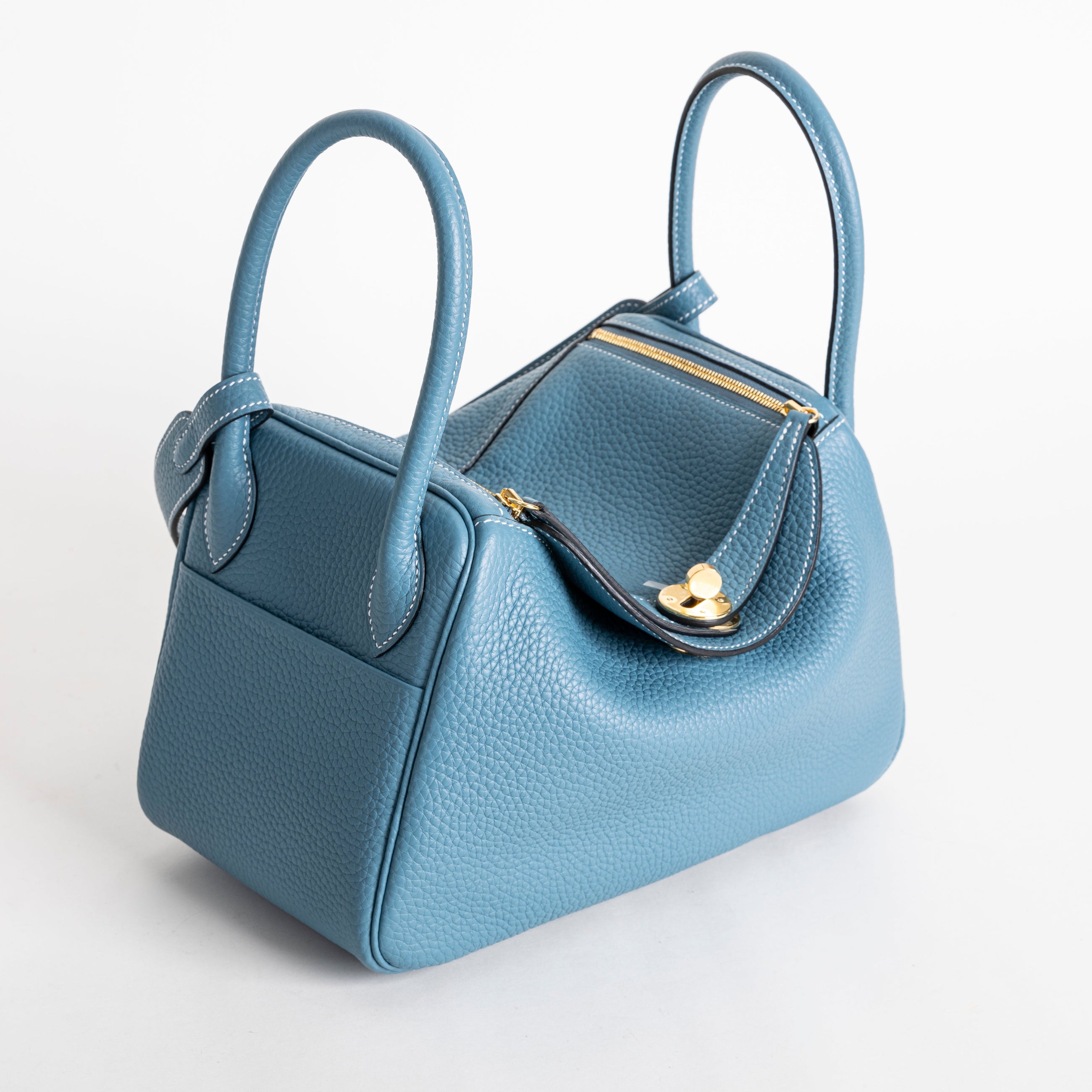 LINDY 26 CLEMENCE LEATHER BLEU JEAN WITH GOLD HARDWARE (GHW)