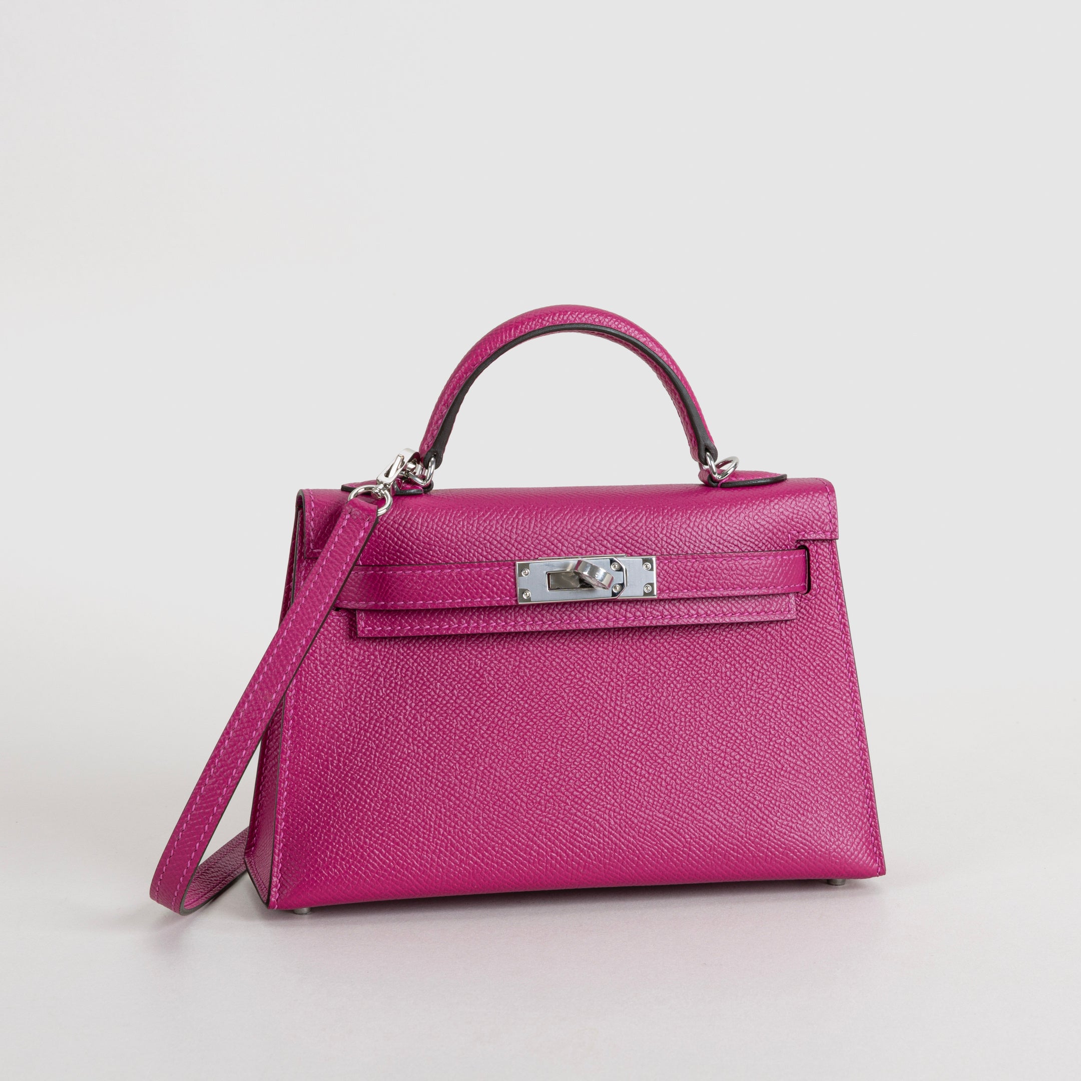 MINI KELLY II (20) EPSOM LEATHER ROSE PURPLE WITH PALLADIUM HARDWARE (PHW)