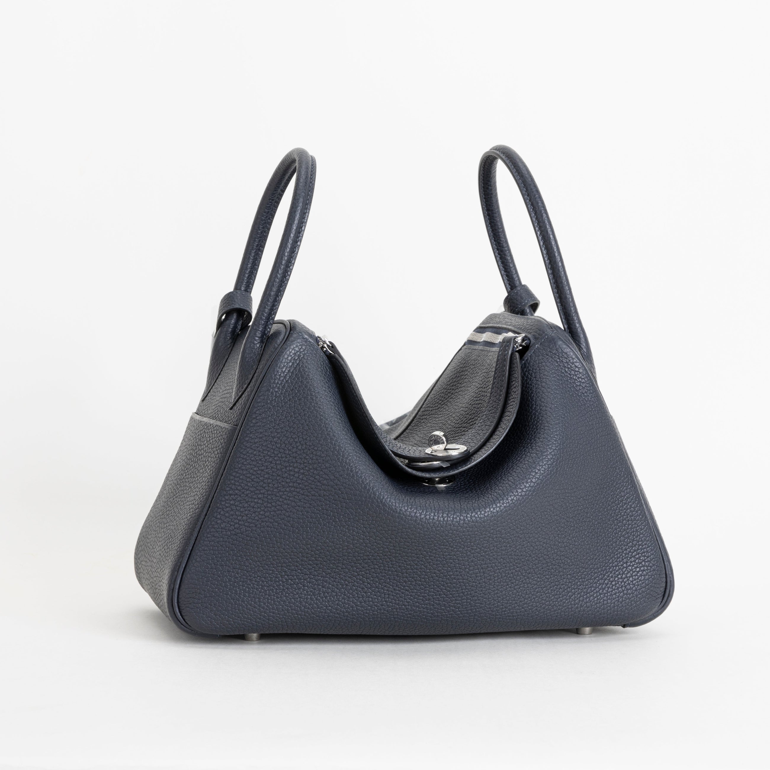LINDY 30 CLEMENCE LEATHER BLEU NUIT WITH PALLADIUM HARDWARE (PHW)