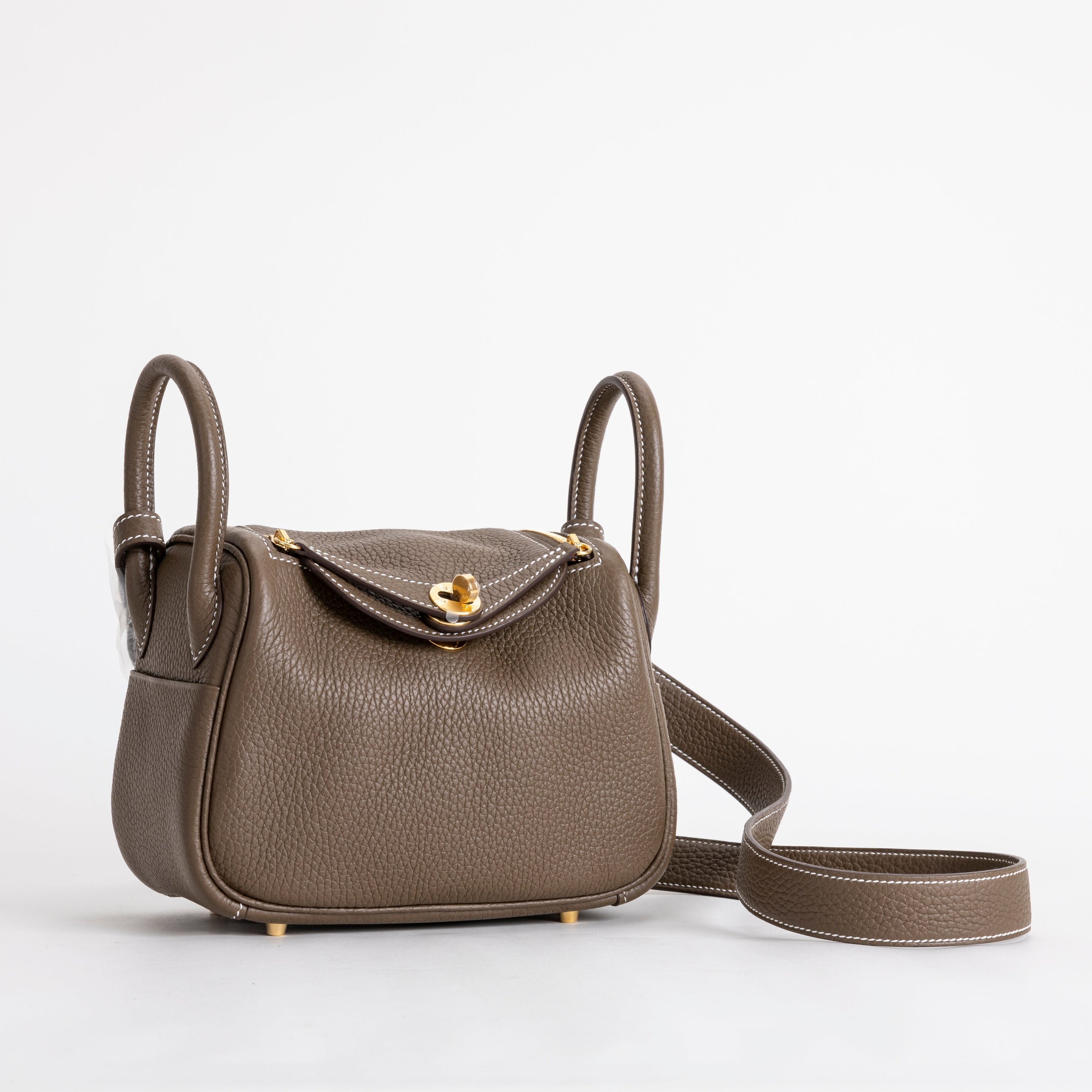 MINI LINDY 20 CLEMENCE LEATHER ETOUPE WITH GOLD HARDWARE (GHW)