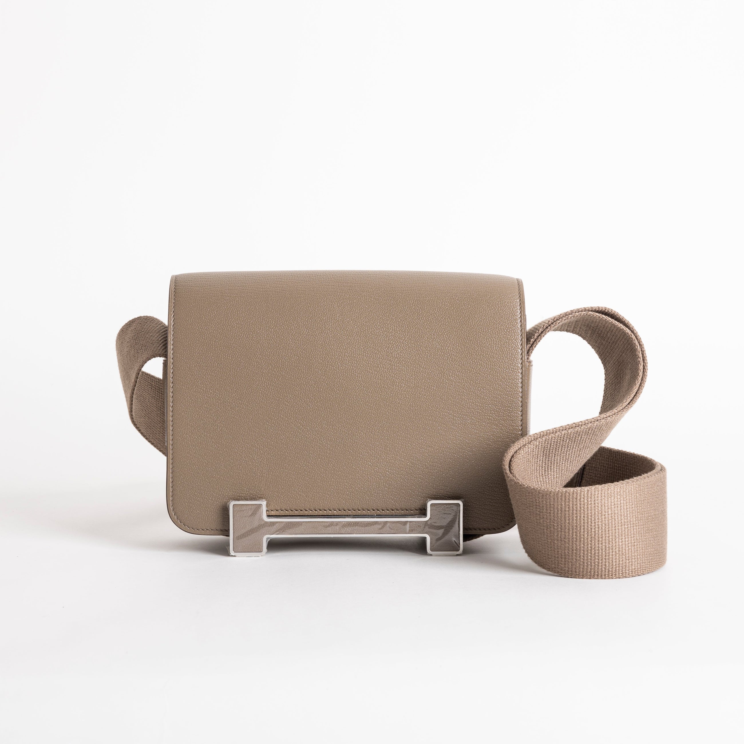 GETA CHEVRE LEATHER ETOUPE WITH PALLADIUM HARDWARE (PHW)