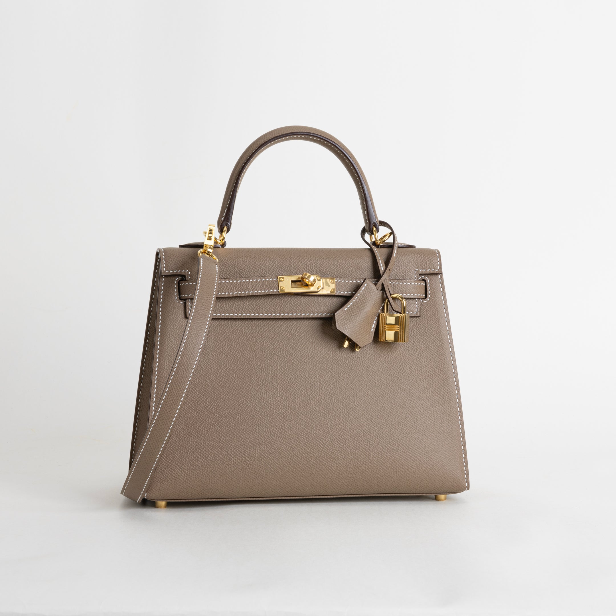 KELLY 25 EPSOM LEATHER ETOUPE WITH GOLD HARDWARE (GHW)