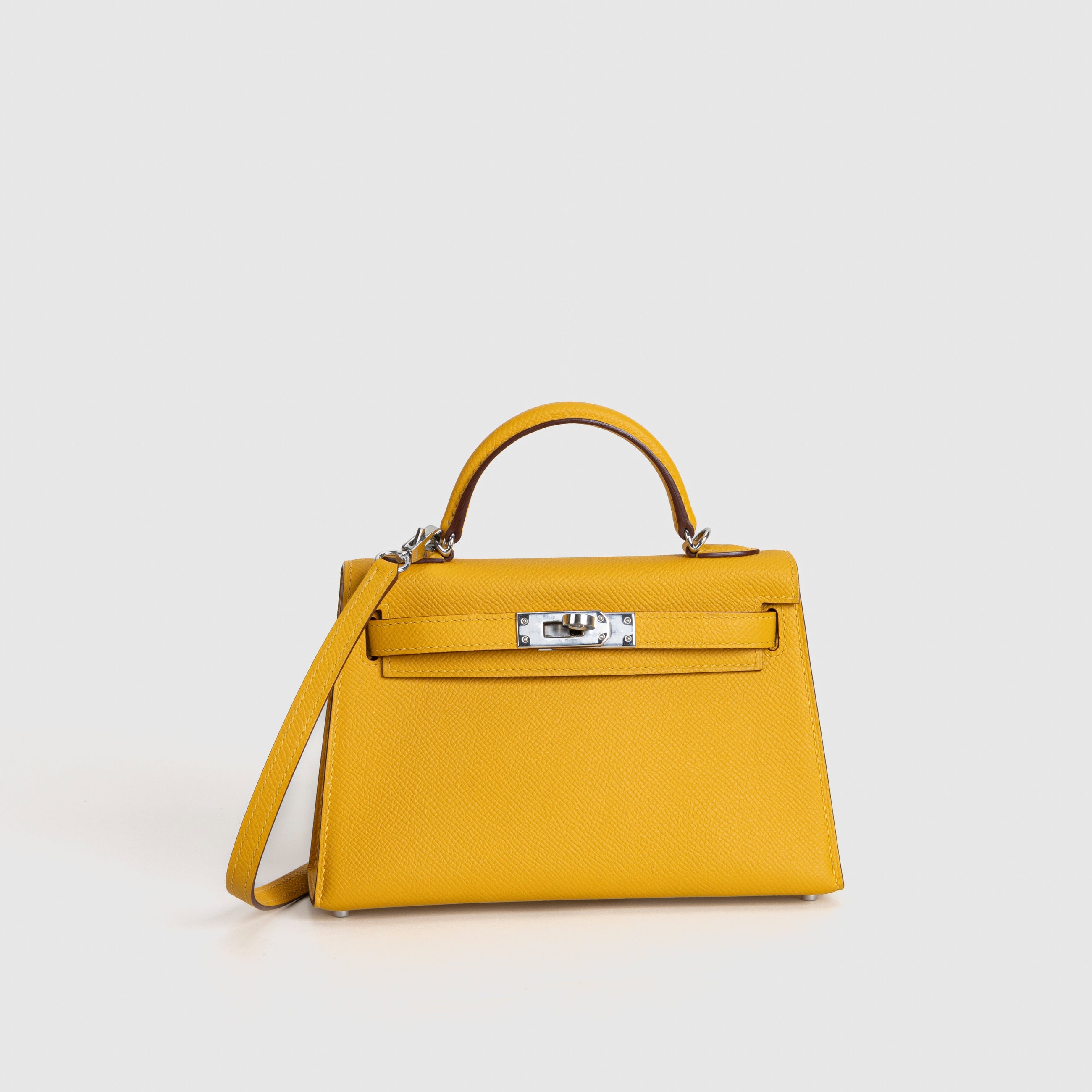 MINI KELLY II (20) EPSOM LEATHER JAUNE AMBRE WITH PALLADIUM HARDWARE (PHW)