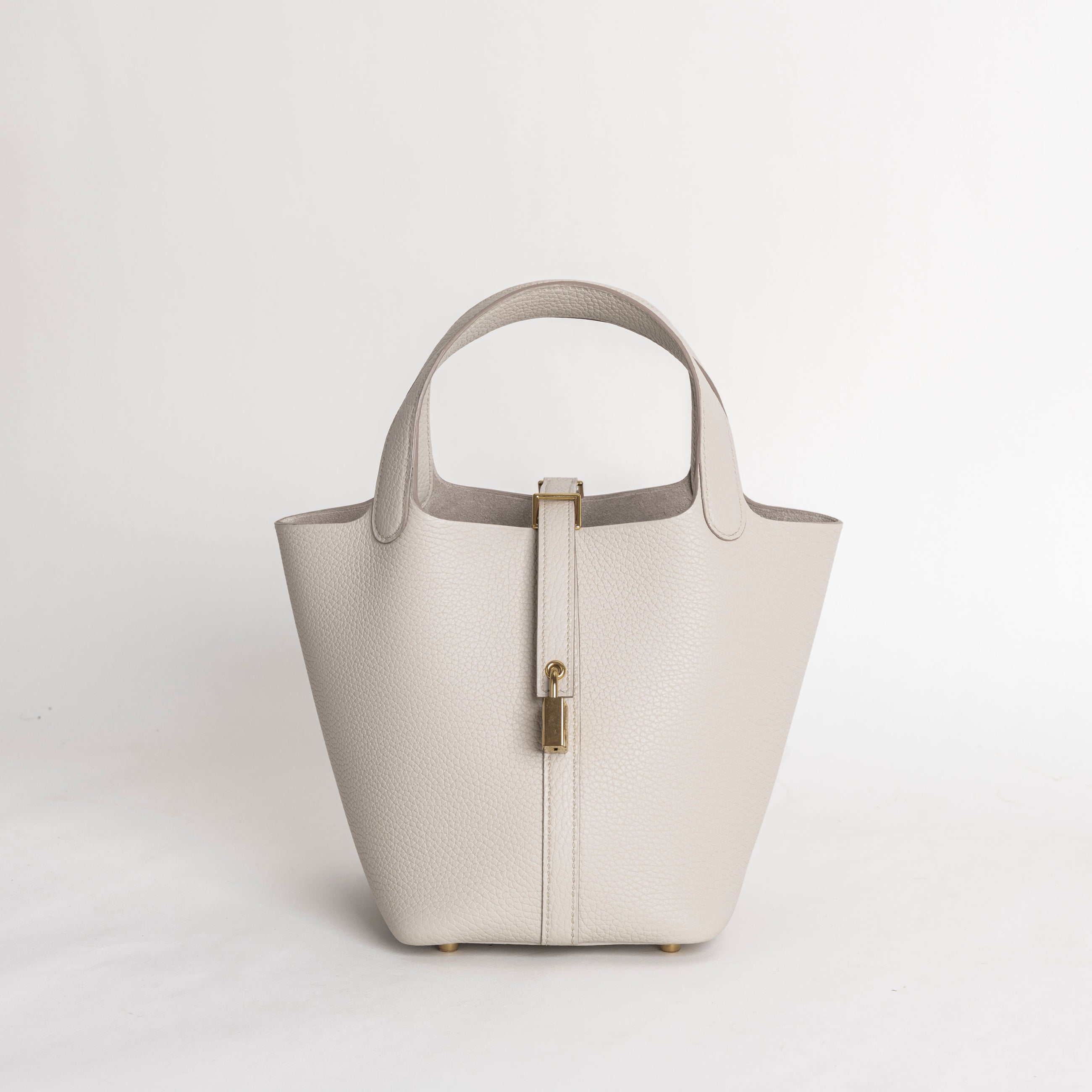 PICOTIN 18 LOCK CLEMENCE LEATHER BETON WITH GOLD HARDWARE (GHW)