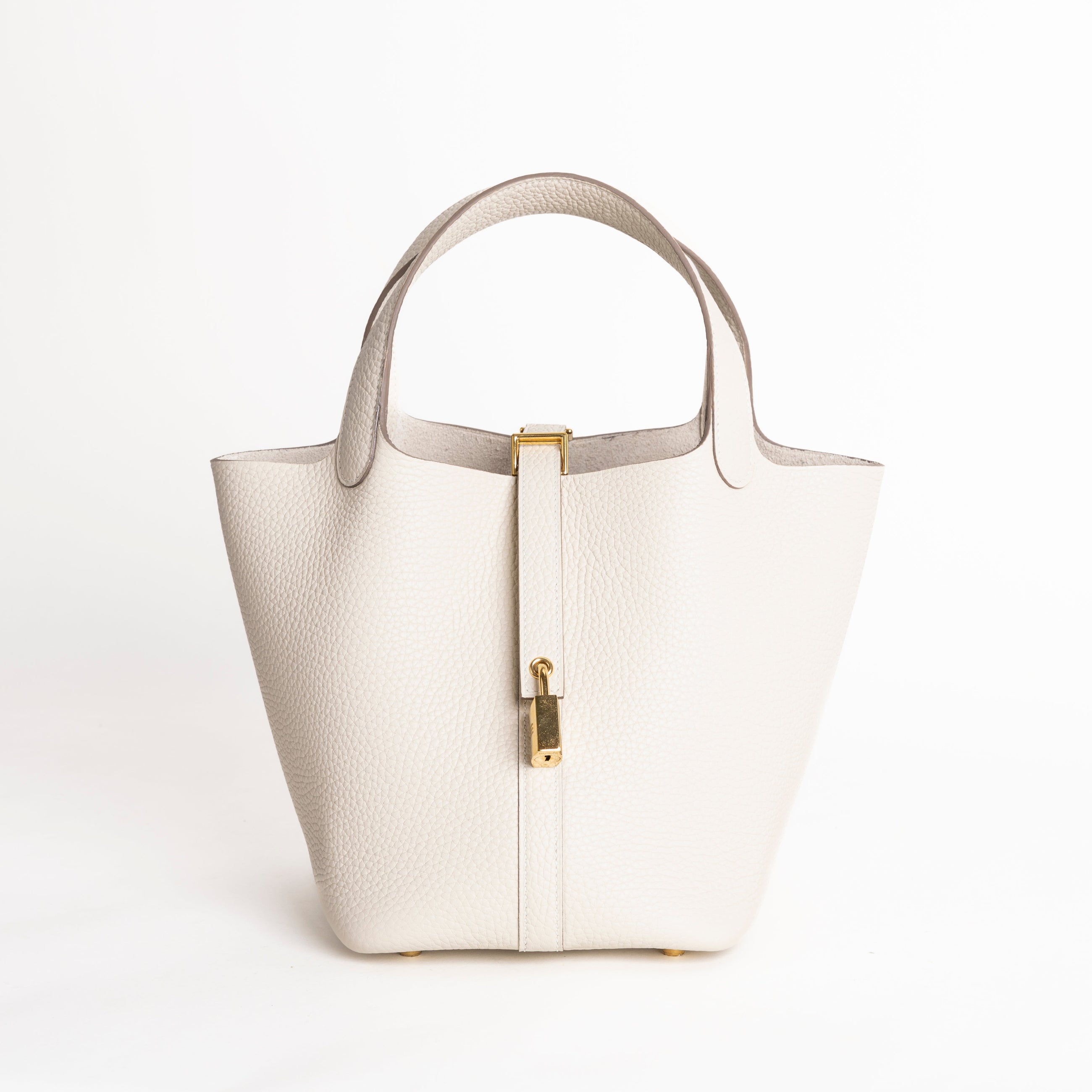 PICOTIN 18 LOCK CLEMENCE LEATHER CRAIE WITH GOLD HARDWARE (GHW)