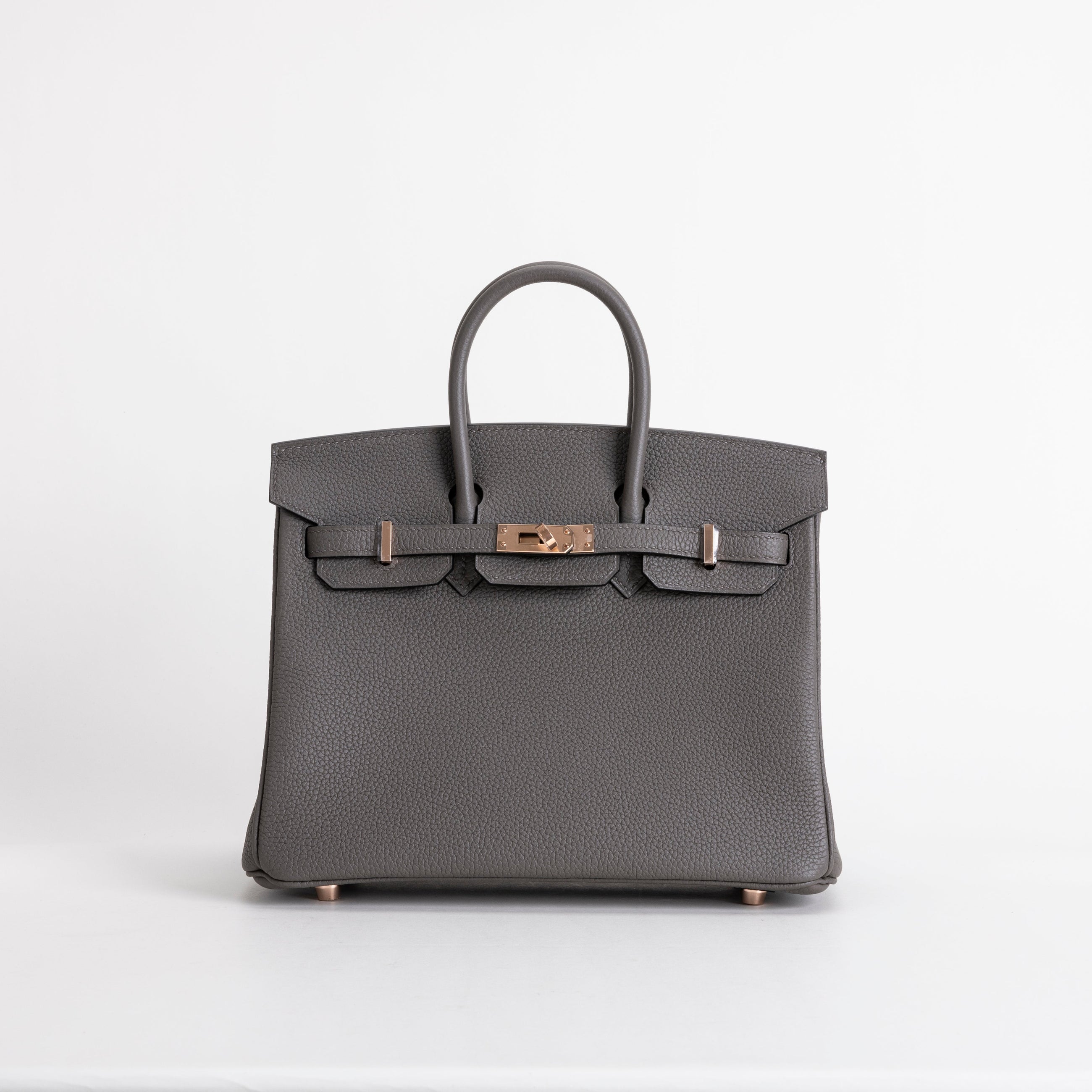 BIRKIN 25 TOGO LEATHER ETAIN WITH ROSE GOLD HARDWARE (RGHW)