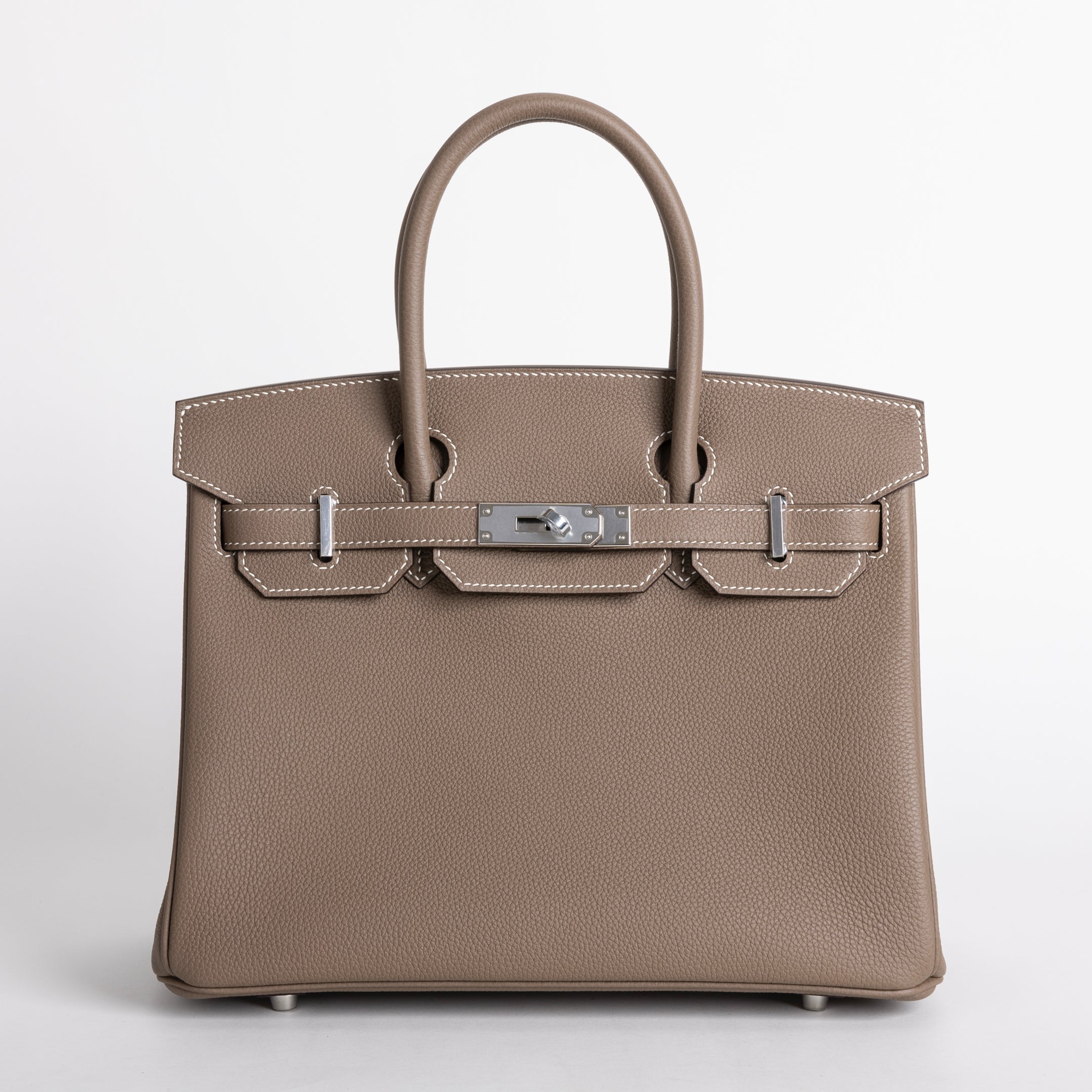 BIRKIN 30 TOGO LEATHER ETOUPE WITH PALLADIUM HARDWARE (PHW)
