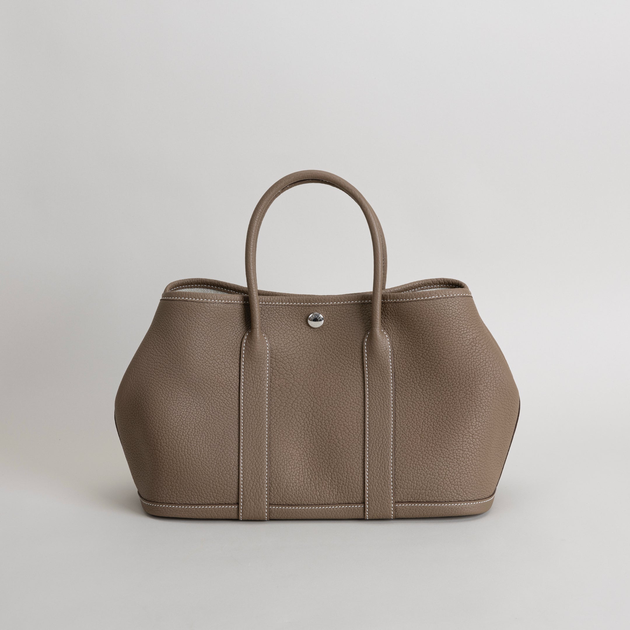 GARDEN PARTY 30 NEGONDA LEATHER ETOUPE WITH PALLADIUM HARDWARE (PHW)