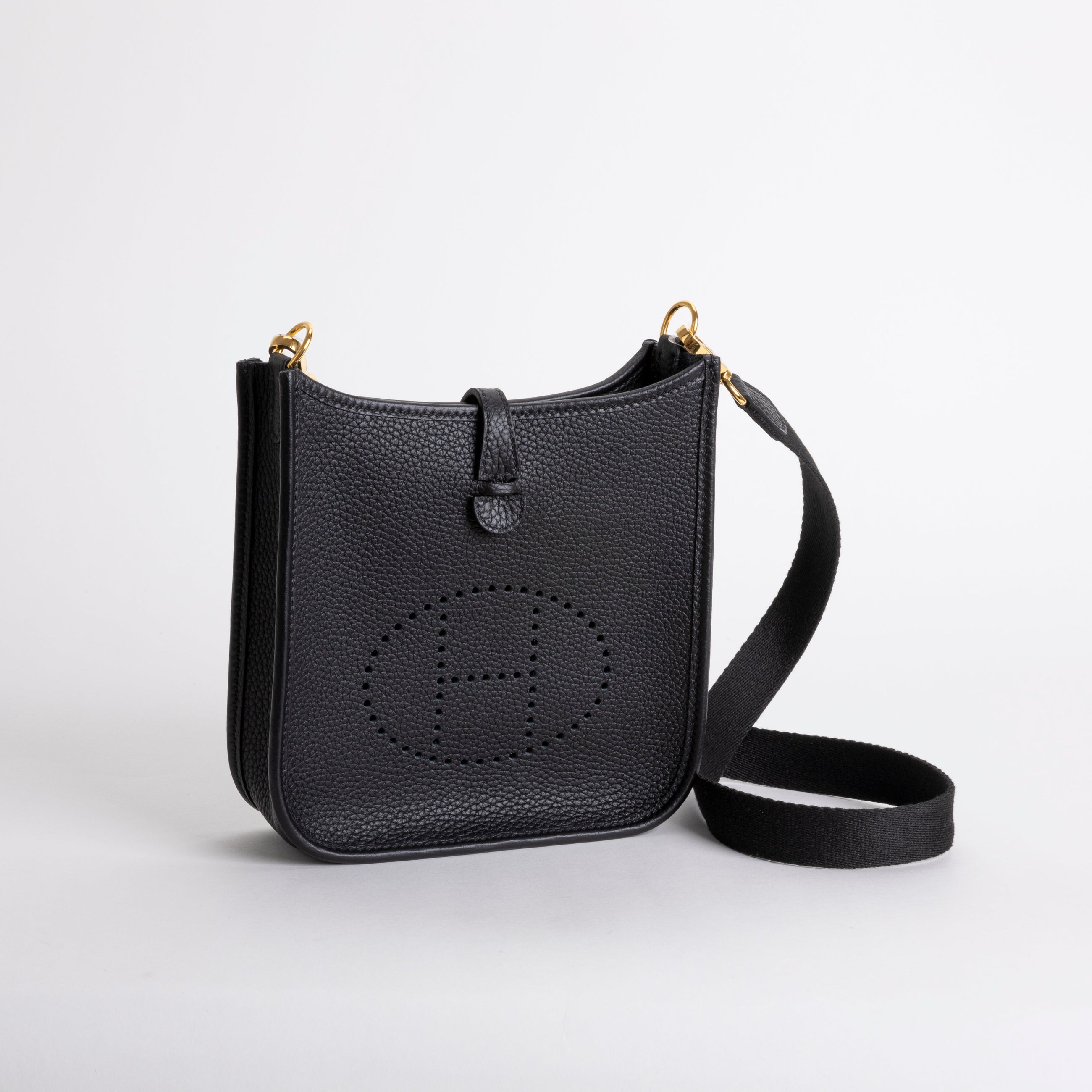 MINI EVELYNE (TPM) CLEMENCE LEATHER NOIR (BLACK) WITH GOLD HARDWARE (GHW)