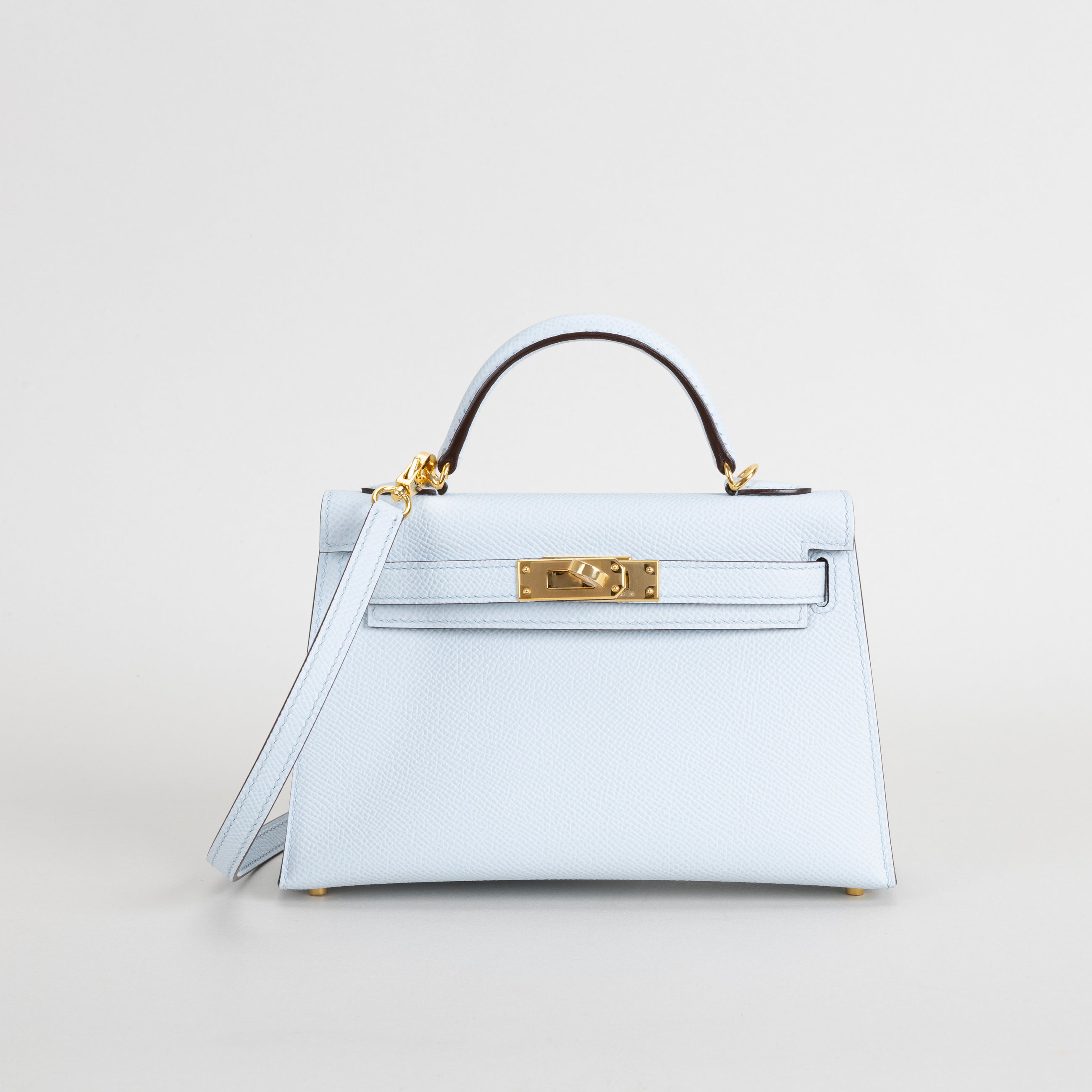 MINI KELLY II (20) EPSOM LEATHER BLEU BRUME WITH GOLD HARDWARE (GHW)