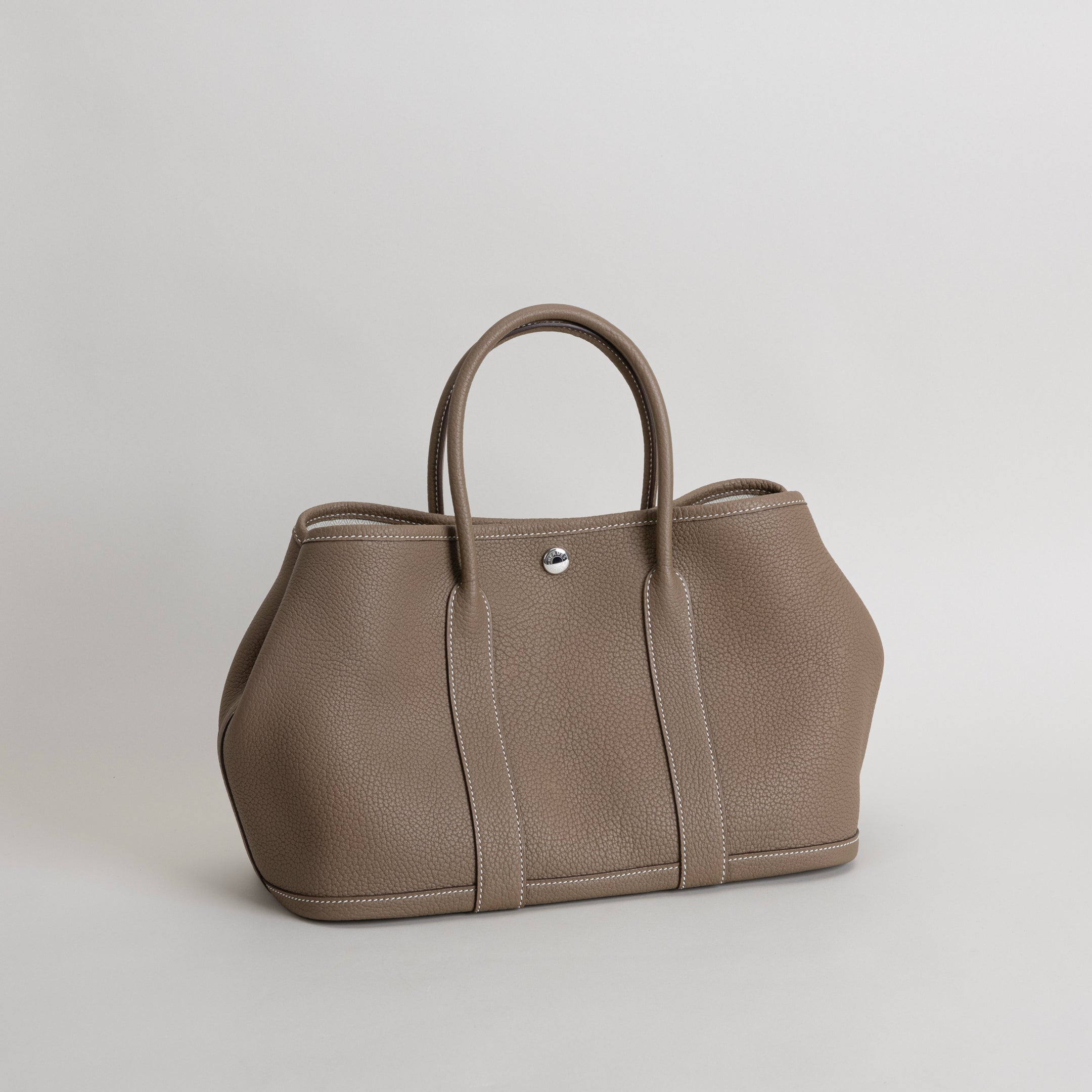 GARDEN PARTY 30 NEGONDA LEATHER ETOUPE WITH PALLADIUM HARDWARE (PHW)