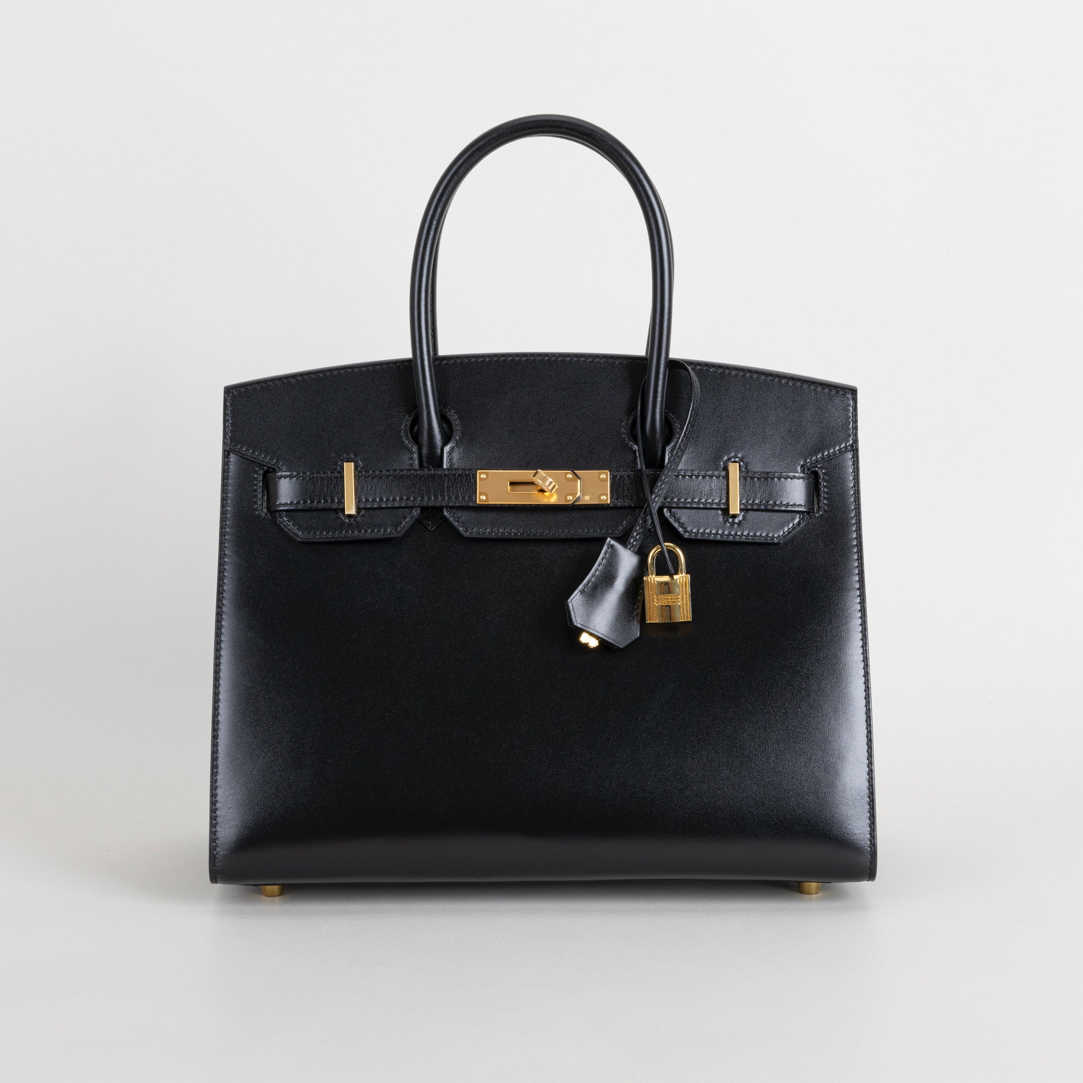 BIRKIN 30 (SELLIER SHAPE) BLACK BOX CALF LEATHER WITH GOLD HARDWARE (GHW)