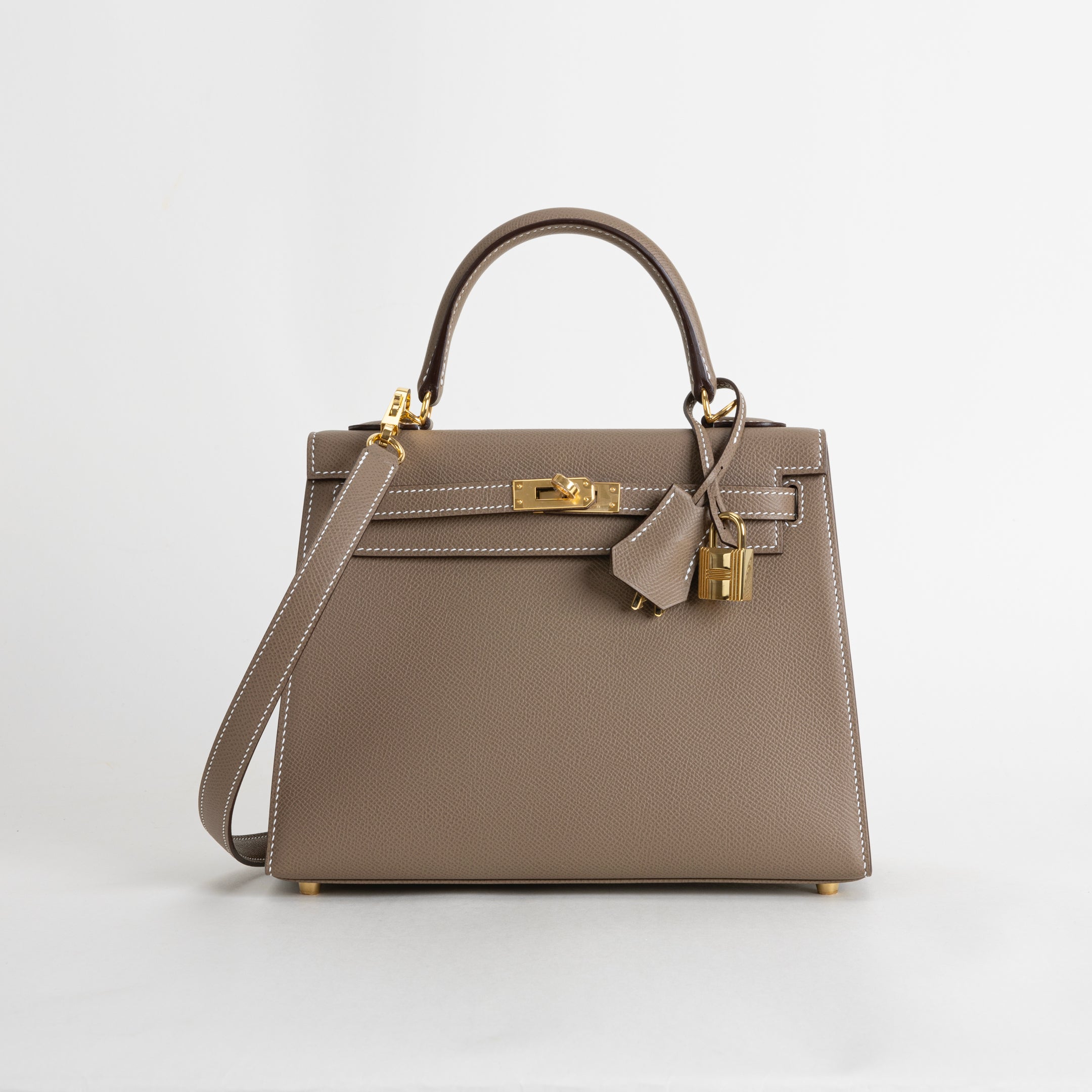 KELLY 25 EPSOM LEATHER ETOUPE WITH GOLD HARDWARE (GHW)
