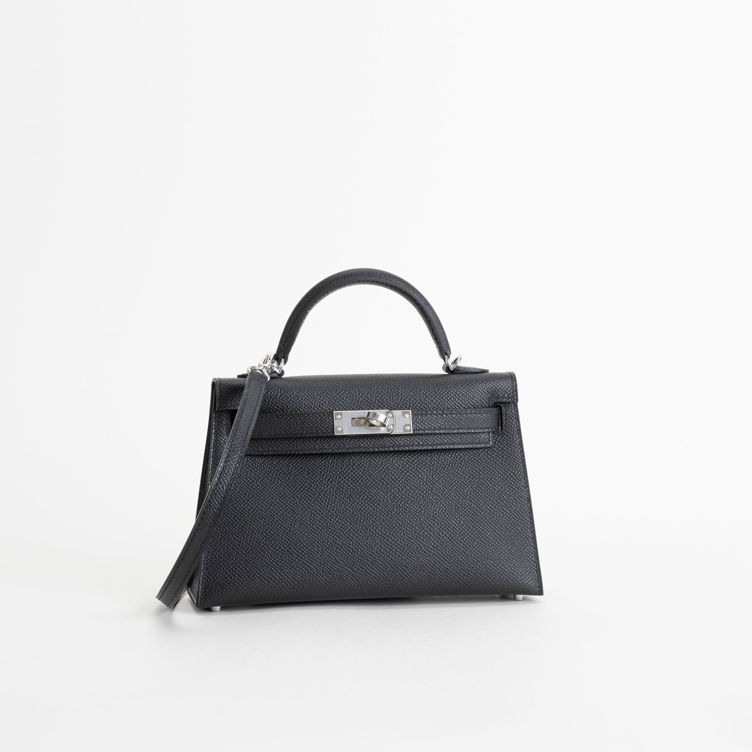 MINI KELLY II (20) EPSOM LEATHER NOIR (BLACK) WITH PALLADIUM HARDWARE (PHW)