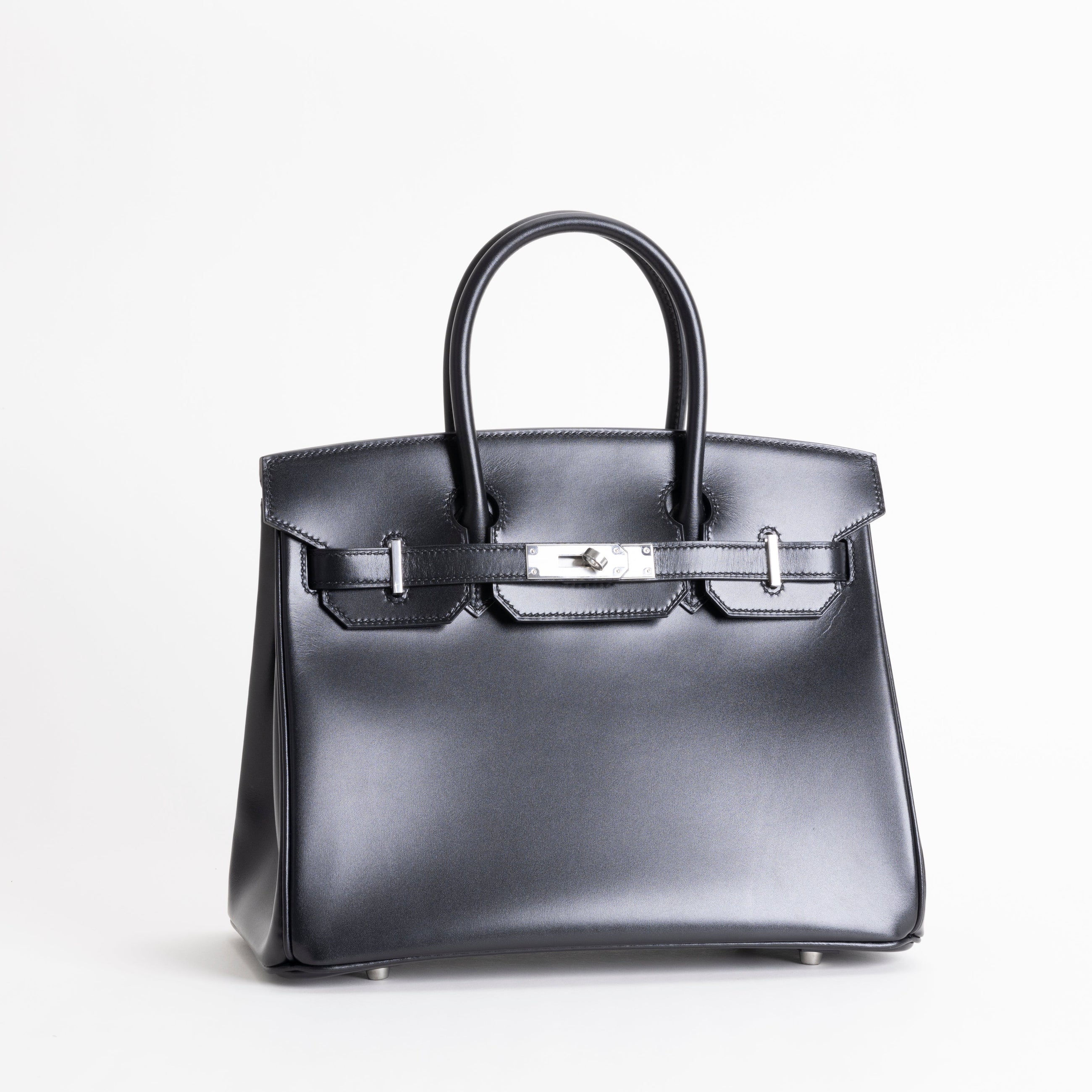 BIRKIN 30 BLACK BOX CALF LEATHER WITH PALLADIUM HARDWARE (PHW)