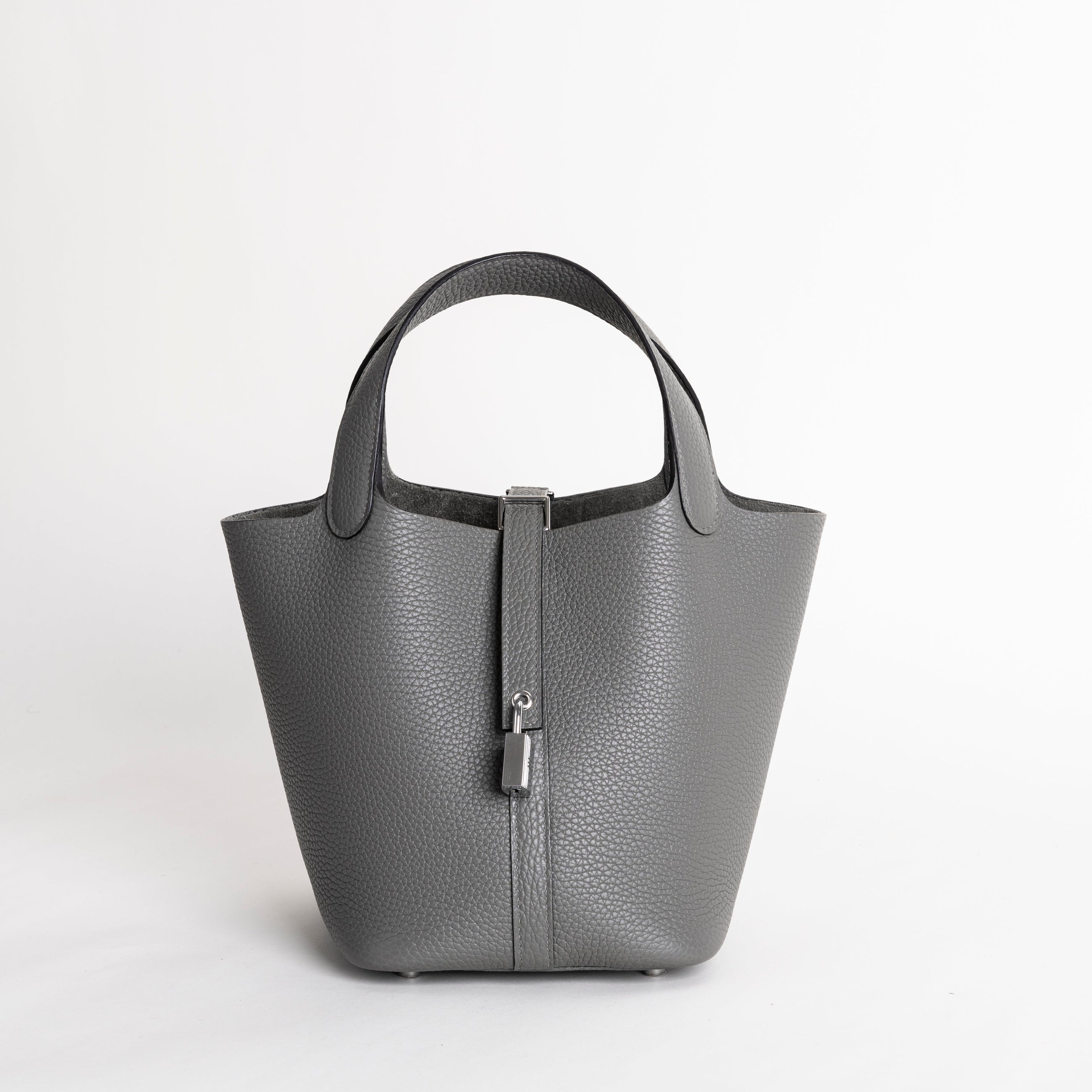 PICOTIN 18 LOCK CLEMENCE LEATHER GRIS MEYER WITH PALLADIUM HARDWARE (PHW)