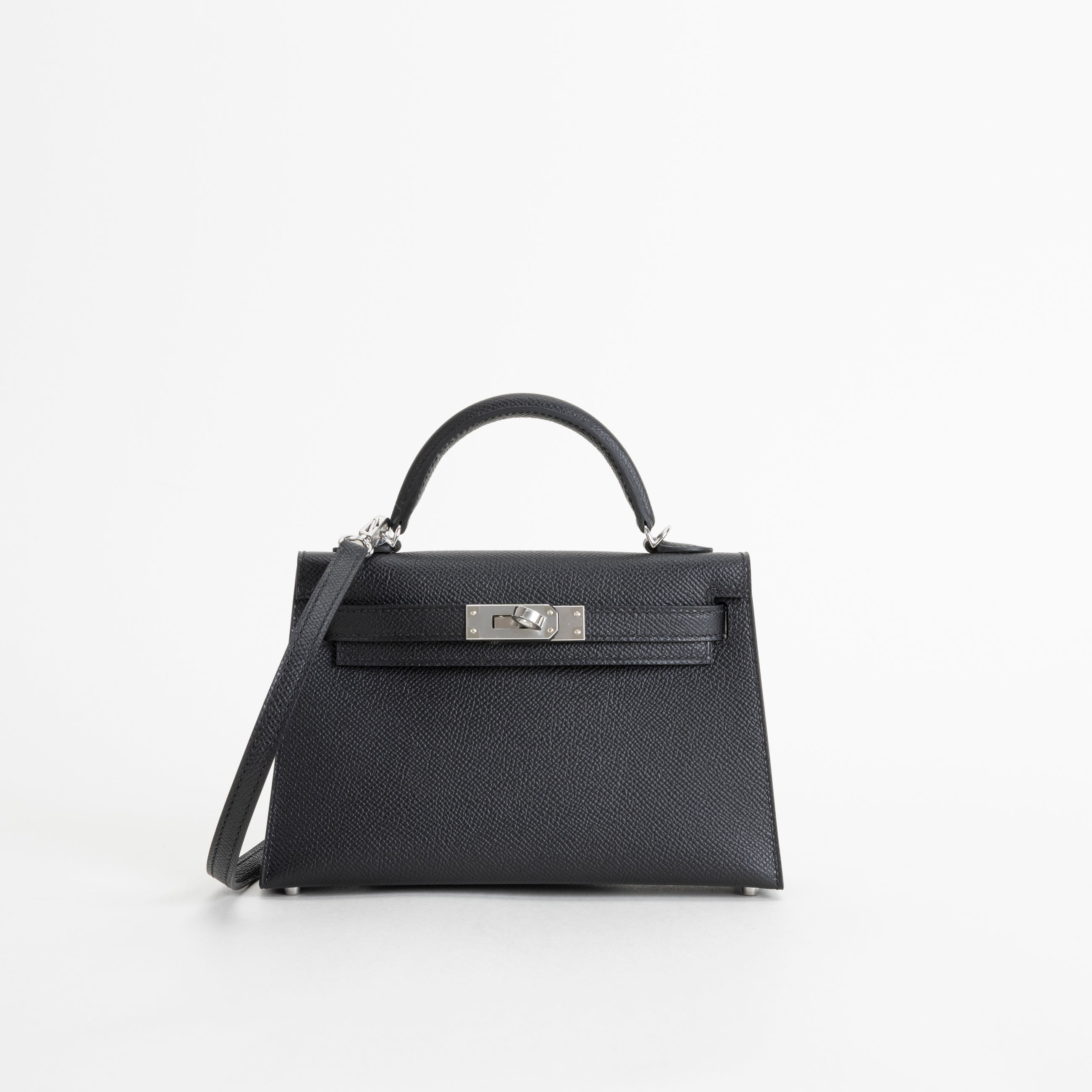MINI KELLY II (20) EPSOM LEATHER NOIR (BLACK) WITH PALLADIUM HARDWARE (PHW)