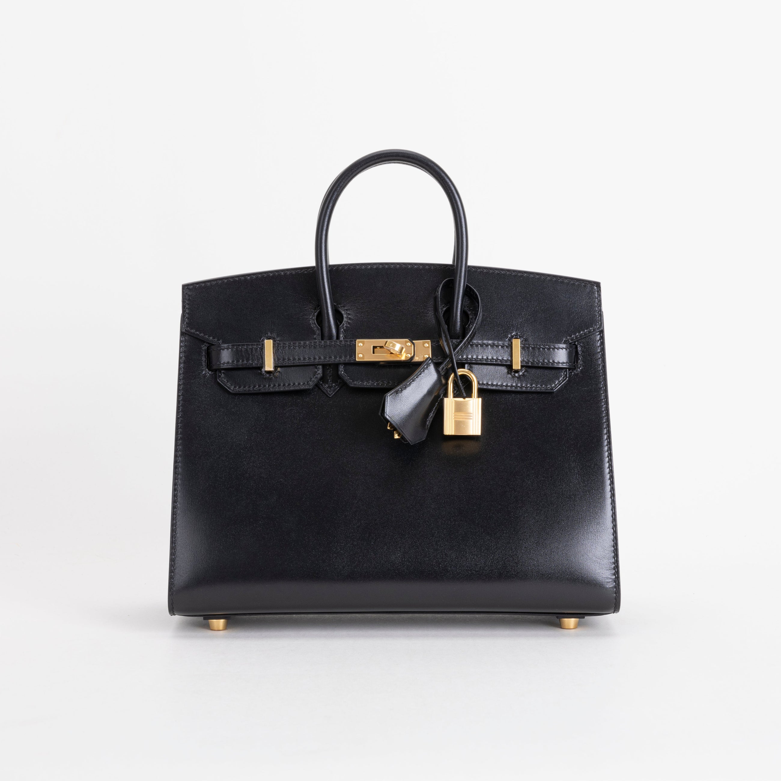 BIRKIN 25 (SELLIER SHAPE) BLACK BOX CALF LEATHER WITH GOLD HARDWARE (GHW)