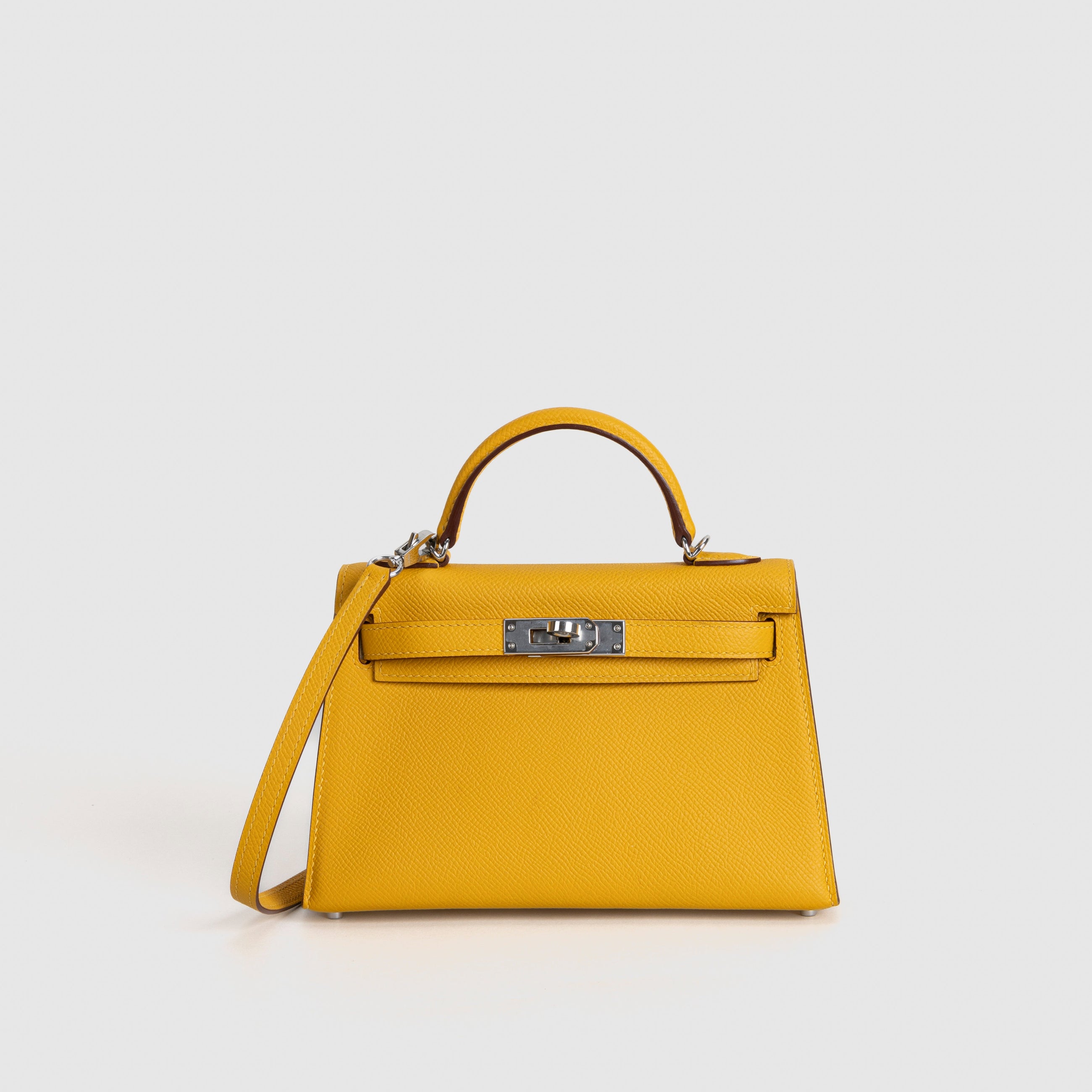 MINI KELLY II (20) EPSOM LEATHER JAUNE AMBRE WITH PALLADIUM HARDWARE (PHW)
