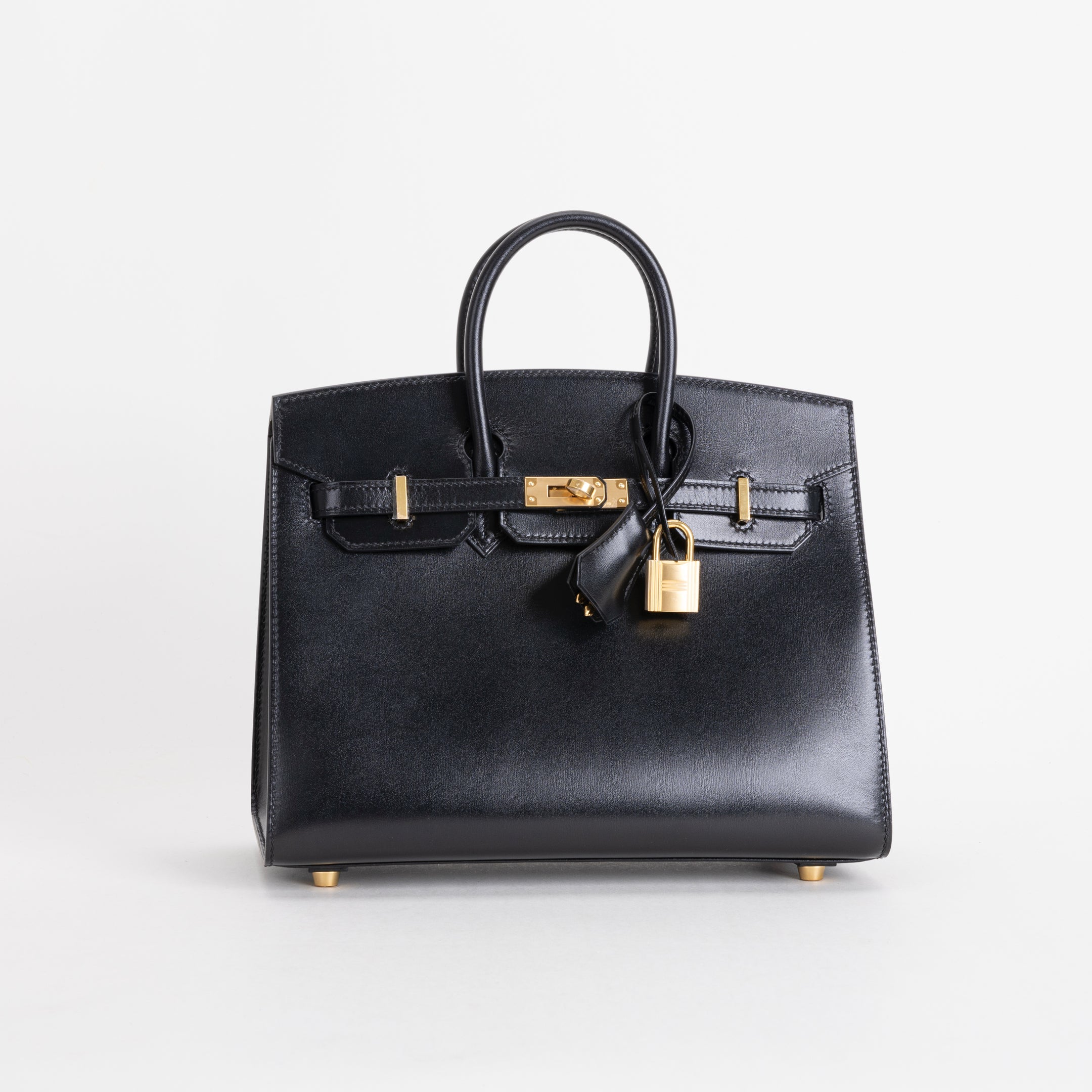 BIRKIN 25 (SELLIER SHAPE) BLACK BOX CALF LEATHER WITH GOLD HARDWARE (GHW)