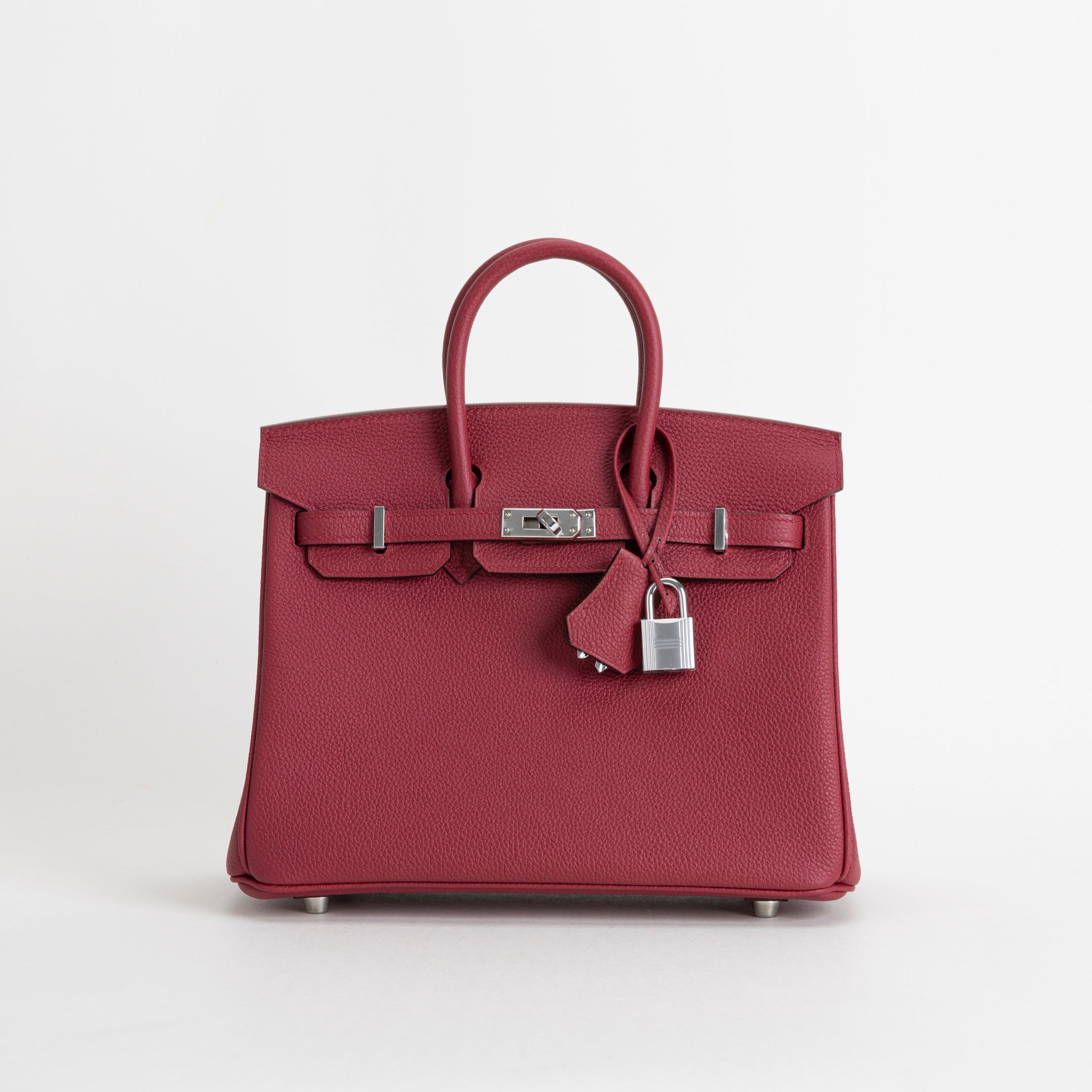 BIRKIN 25 TOGO LEATHER ROUGE GRENAT WITH PALLADIUM HARDWARE (PHW)