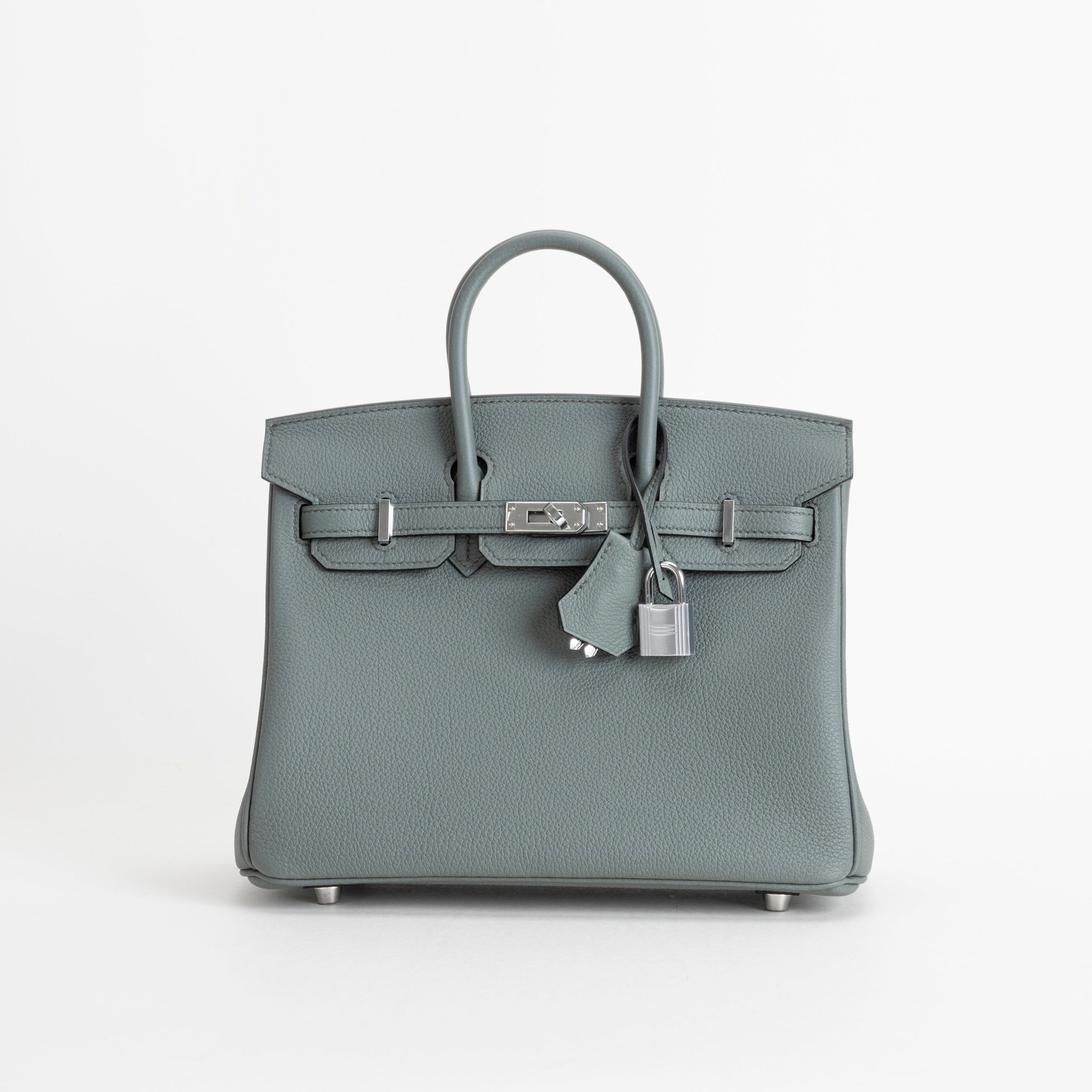 BIRKIN 25 TOGO LEATHER VERT AMANDE WITH PALLADIUM HARDWARE (PHW)