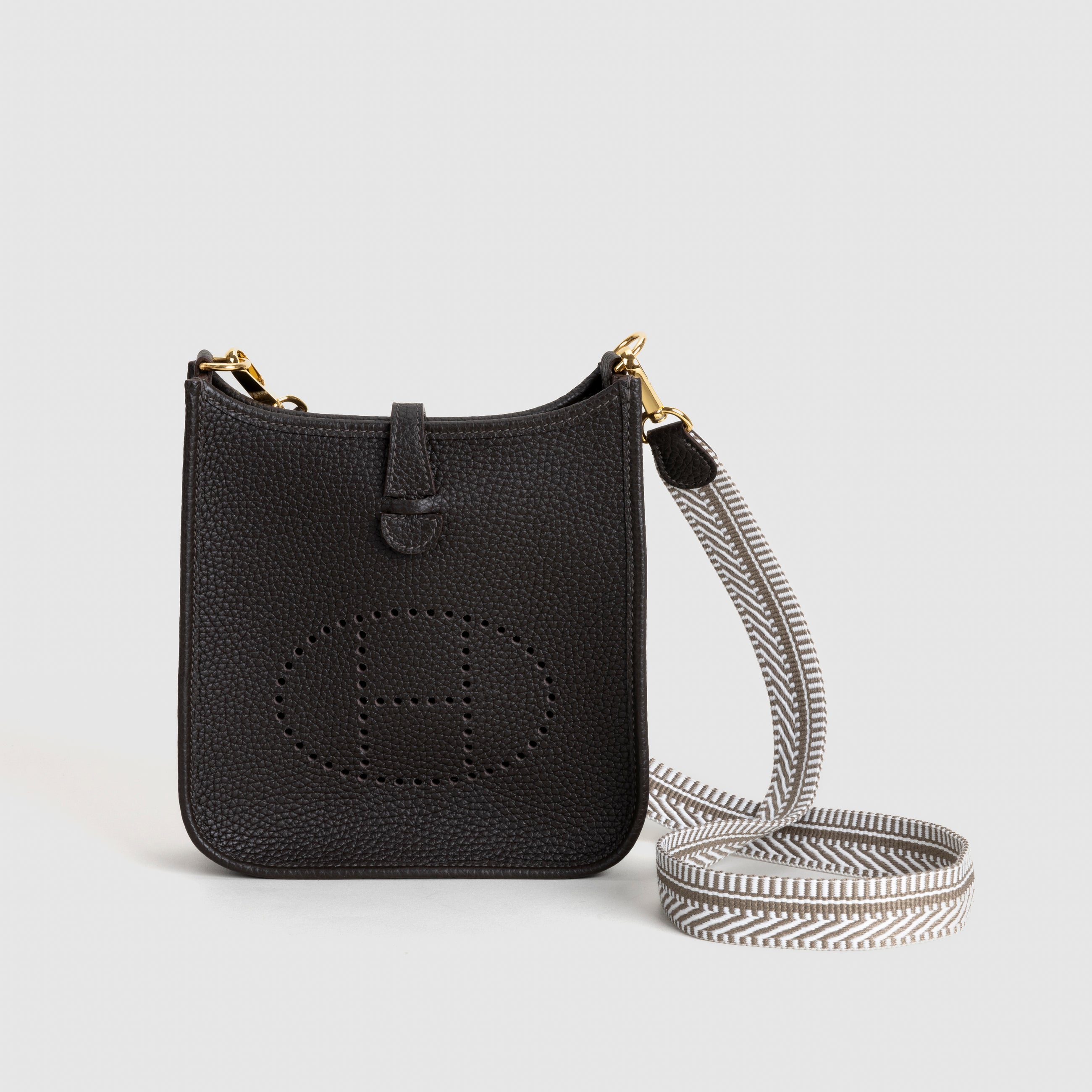 MINI EVELYNE (TPM) CLEMENCE LEATHER EBENE WITH GOLD HARDWARE (GHW)