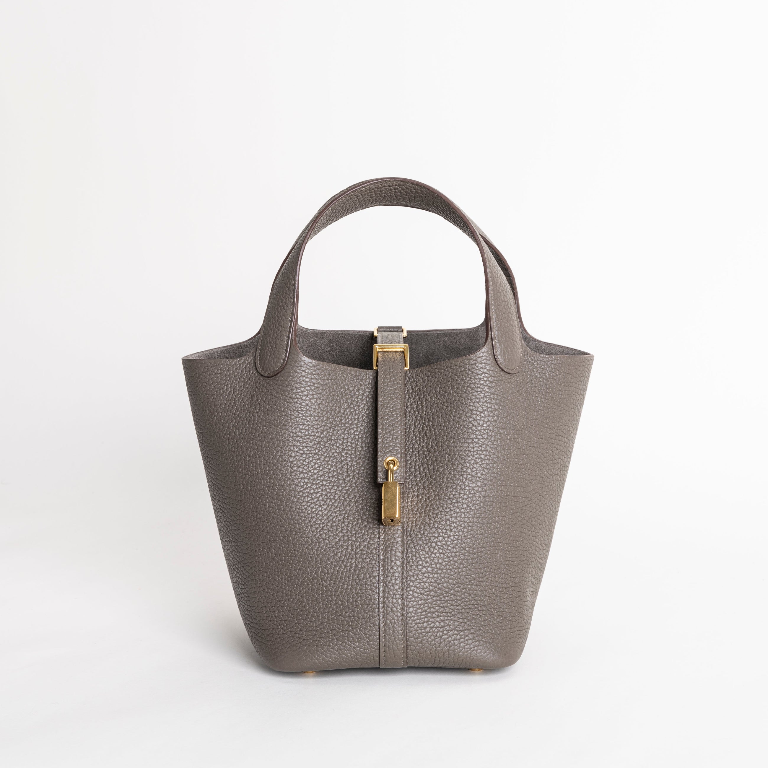 PICOTIN 18 LOCK CLEMENCE LEATHER ETAIN WITH GOLD HARDWARE (GHW)