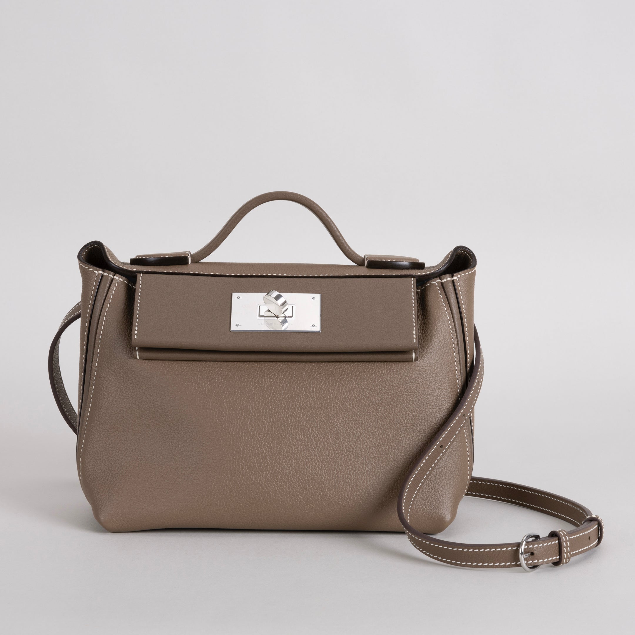 24/24 (MINI) EVERCOLOR & SWIFT LEATHER ETOUPE WITH PALLADIUM HARDWARE (PHW)