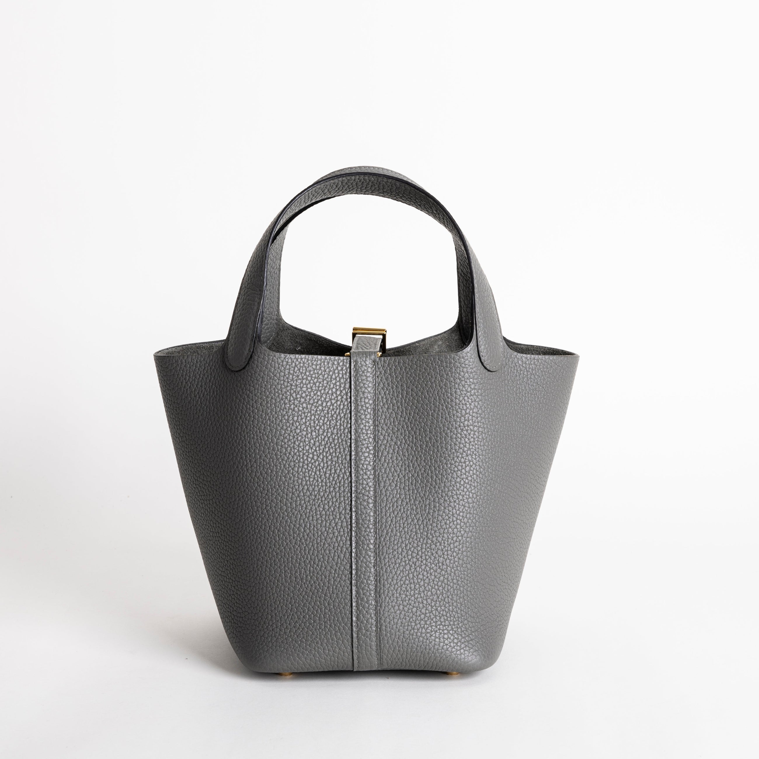 PICOTIN 18 LOCK CLEMENCE LEATHER GRIS MEYER WITH GOLD HARDWARE (GHW)