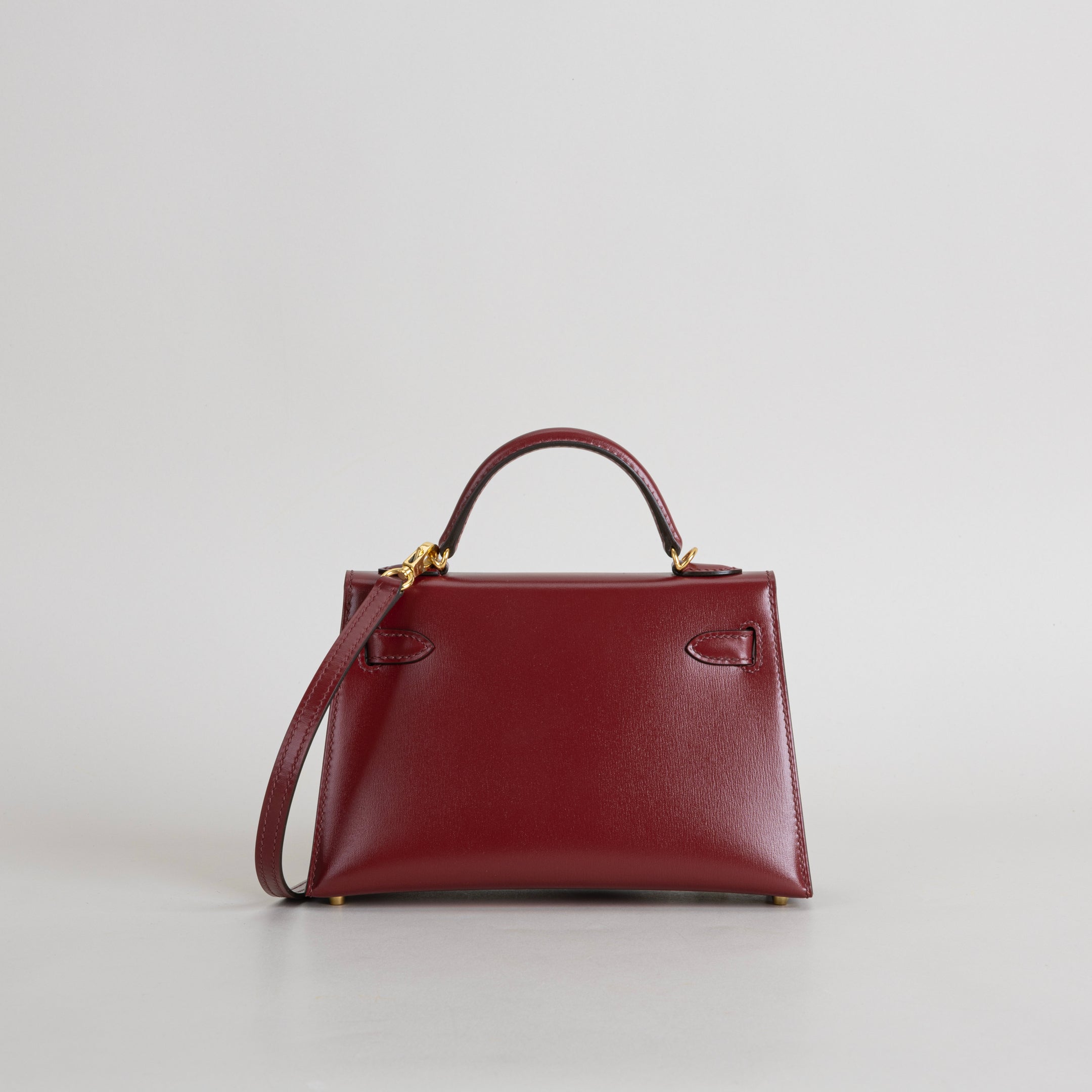 MINI KELLY II (20) BOX CALF LEATHER ROUGE H WITH GOLD HARDWARE (GHW)