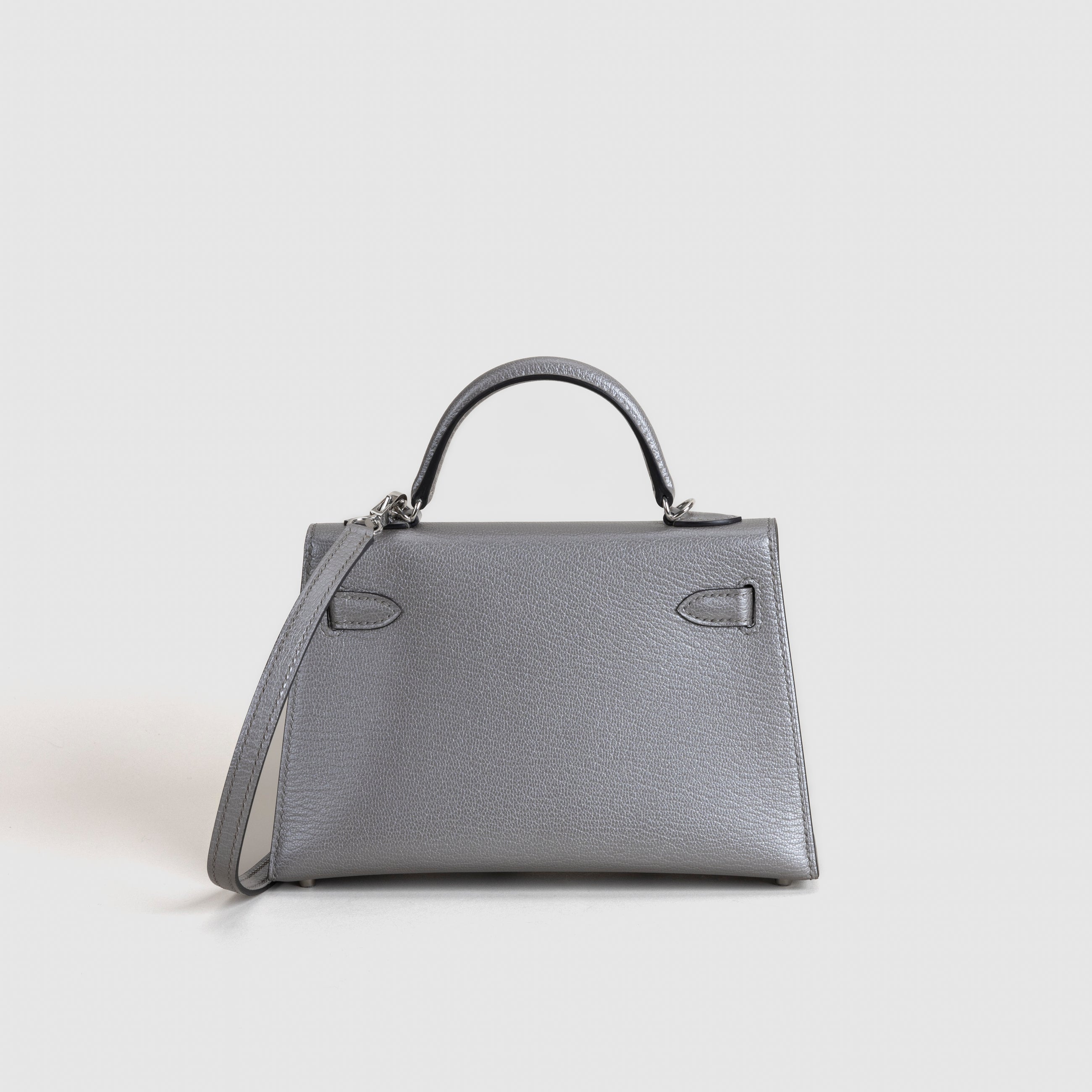 MINI KELLY II (20) CHAMKILLIGHT CHÈVRE LEATHER GRIS ARGENTE WITH PALLADIUM HARDWARE (PHW)