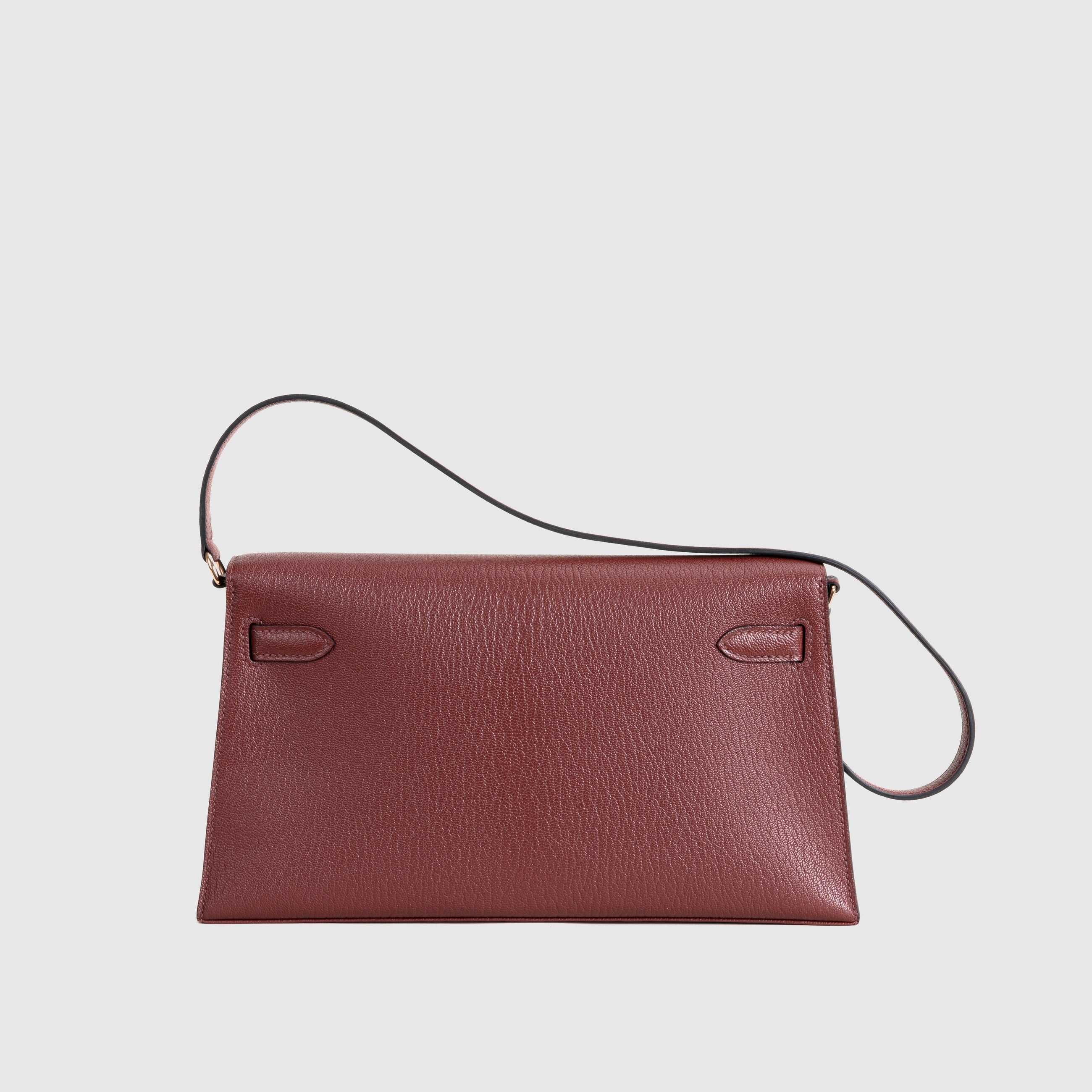 KELLY ELAN CHEVRE LEATHER ROUGE H WITH ROSE GOLD HARDWARE (RGHW)