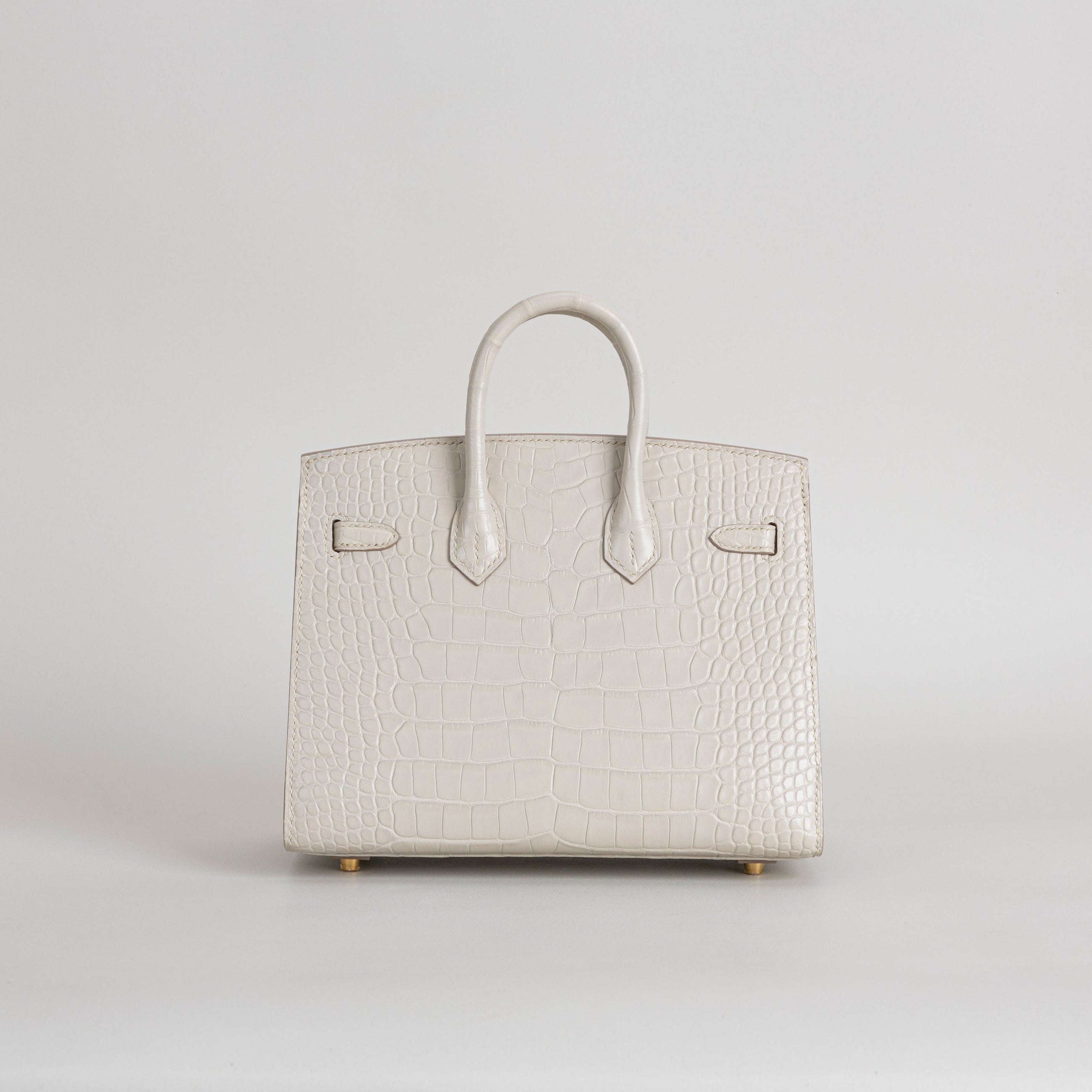 BIRKIN 20 (SELLIER SHAPE) MATTE MISSISSIPPIENSIS ALLIGATOR LEATHER BETON WITH GOLD HARDWARE (GHW)