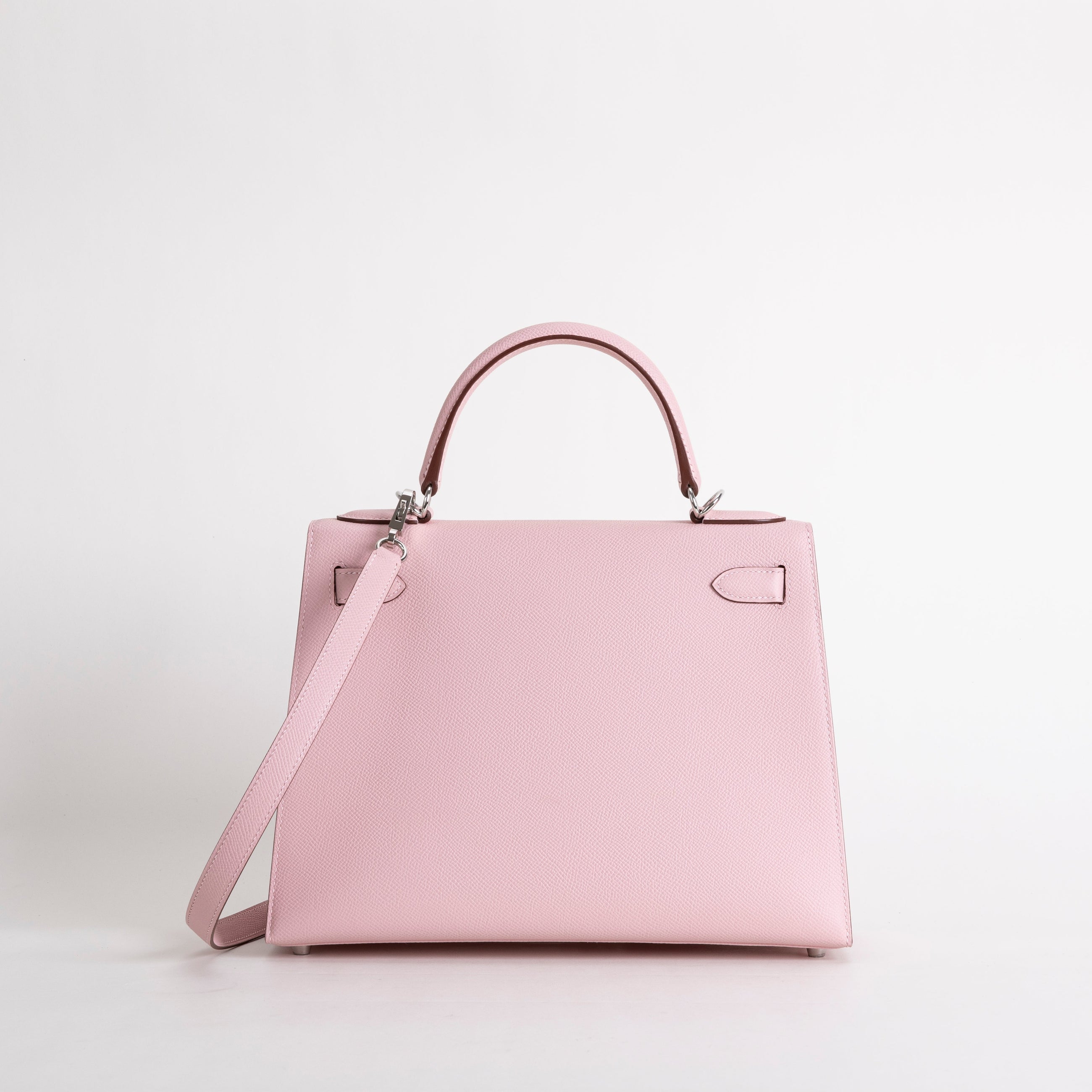 KELLY 28 EPSOM LEATHER ROSE SAKURA WITH PALLADIUM HARDWARE (PHW)