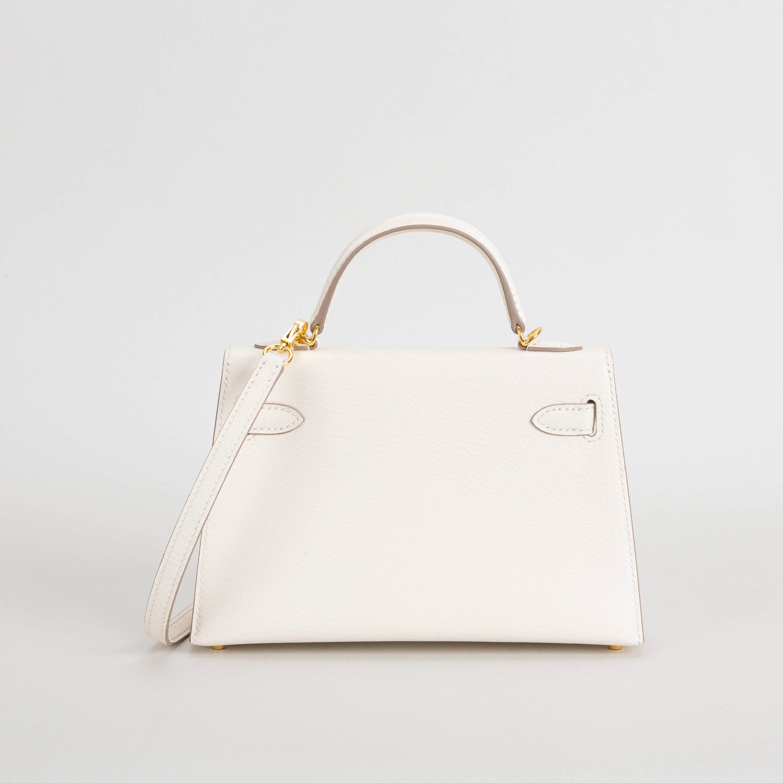 MINI KELLY II (20) CHEVRE LEATHER CRAIE WITH GOLD HARDWARE (GHW)