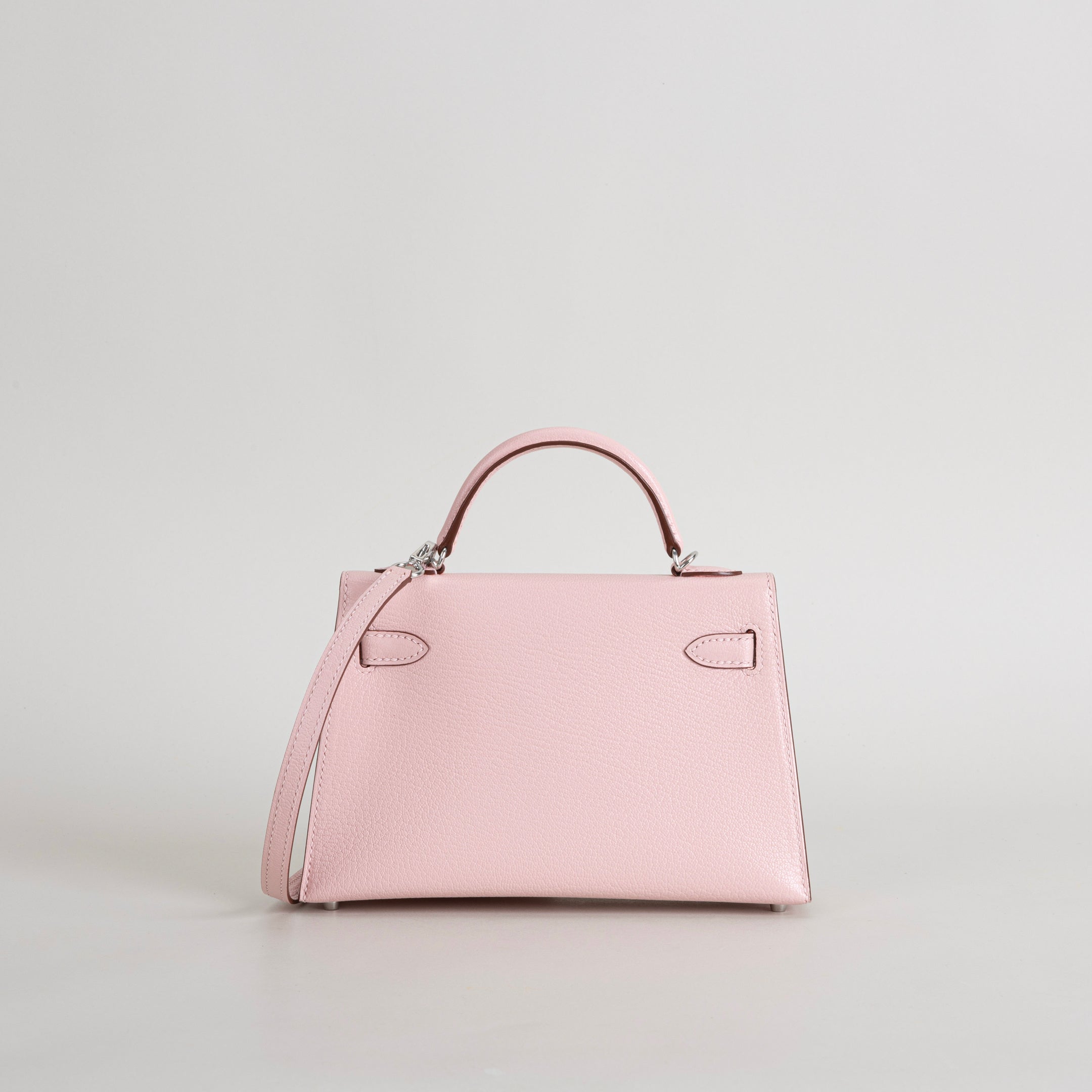 MINI KELLY II (20) CHEVRE LEATHER ROSE SAKURA WITH PALLADIUM HARDWARE (PHW)