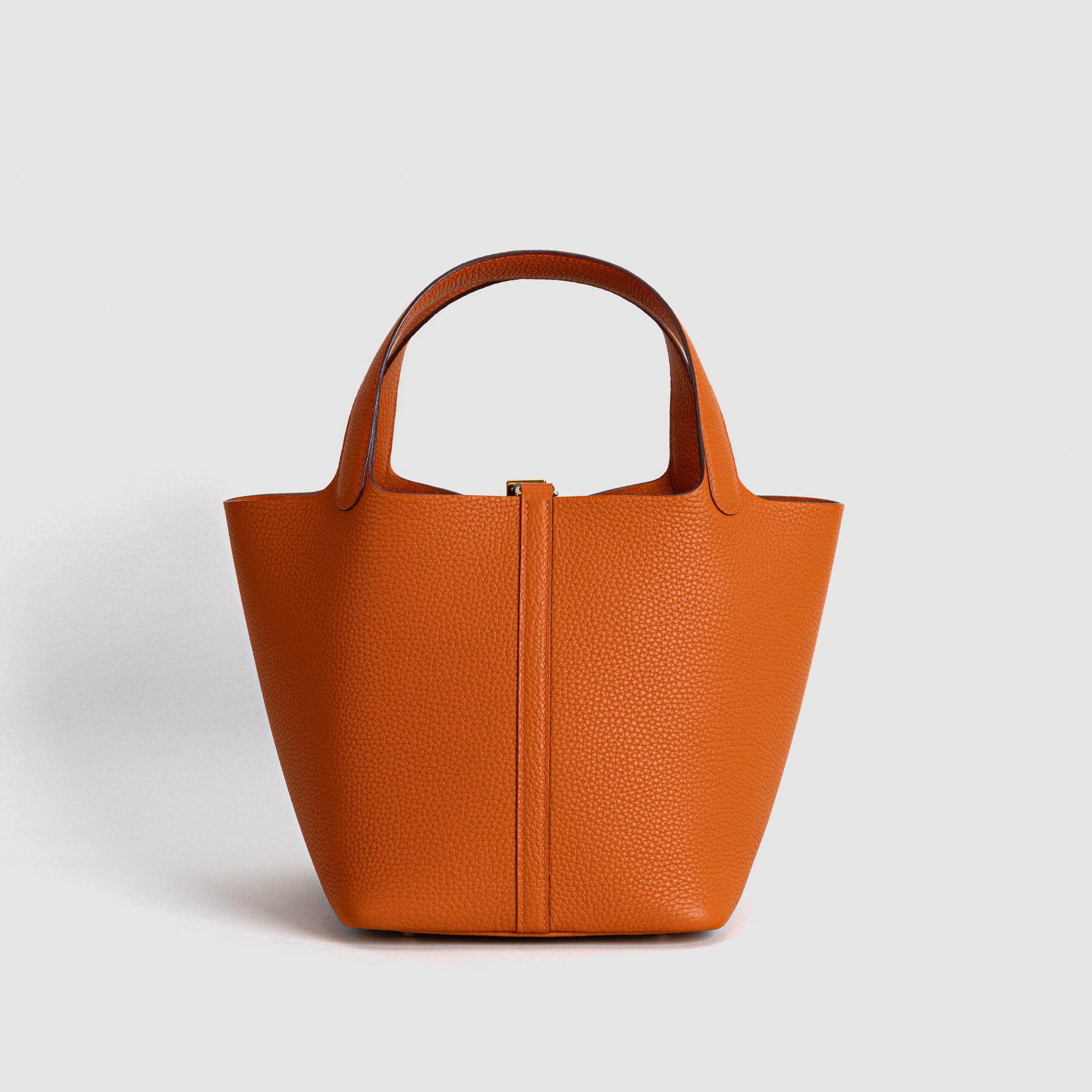 PICOTIN 22 LOCK CLEMENCE LEATHER ORANGE WITH GOLD HARDWARE (GHW)
