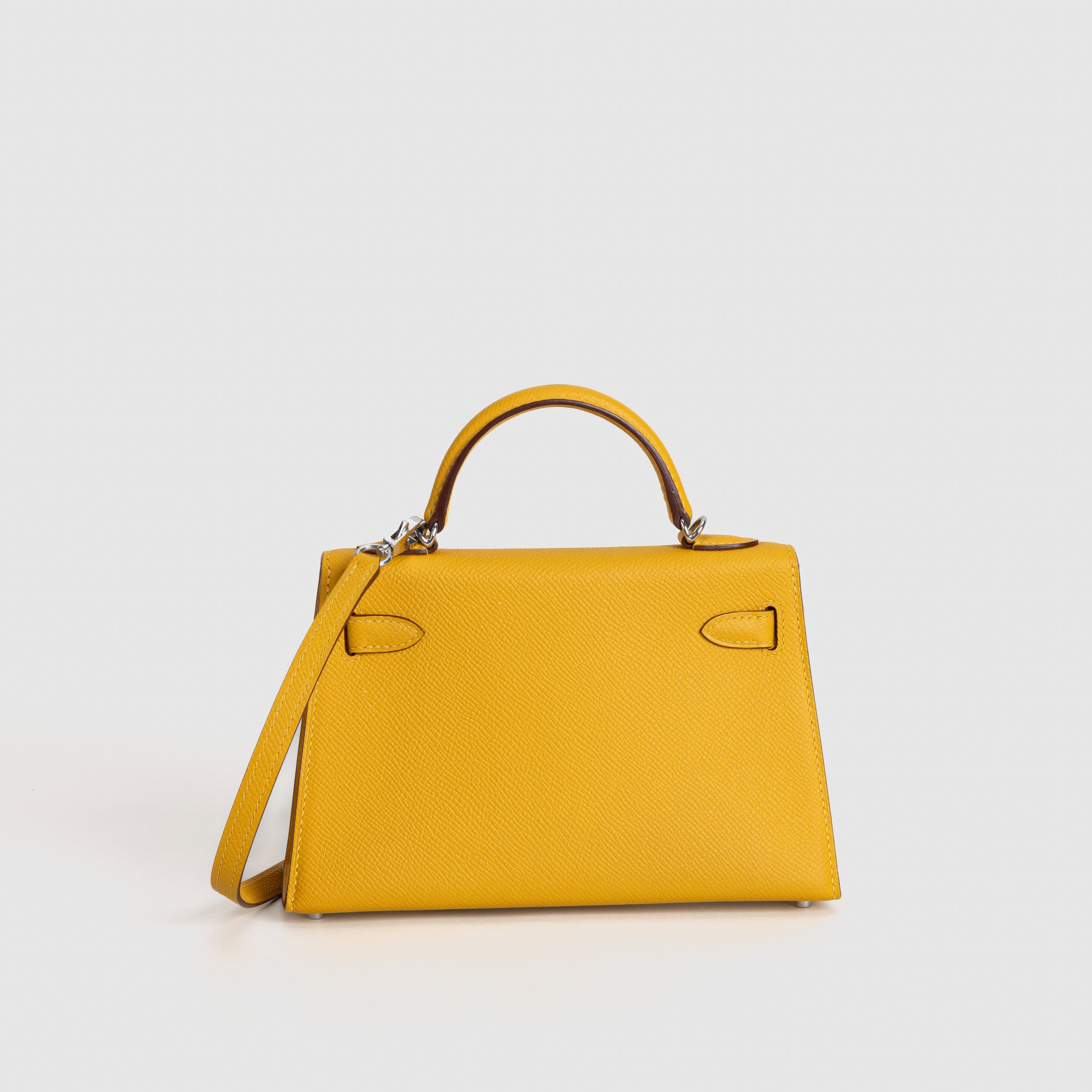 MINI KELLY II (20) EPSOM LEATHER JAUNE AMBRE WITH PALLADIUM HARDWARE (PHW)