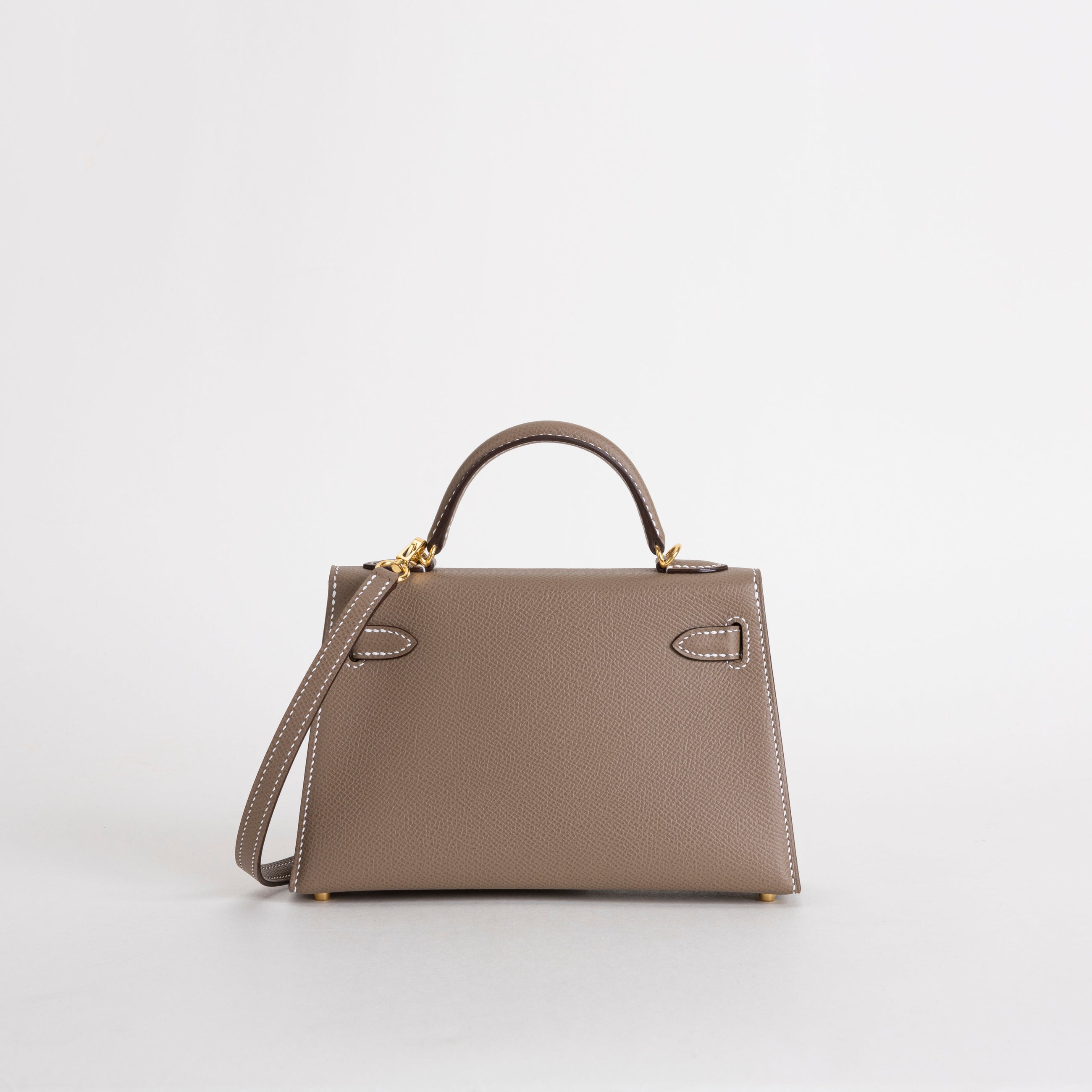 MINI KELLY II (20) EPSOM LEATHER ETOUPE WITH GOLD HARDWARE (GHW)