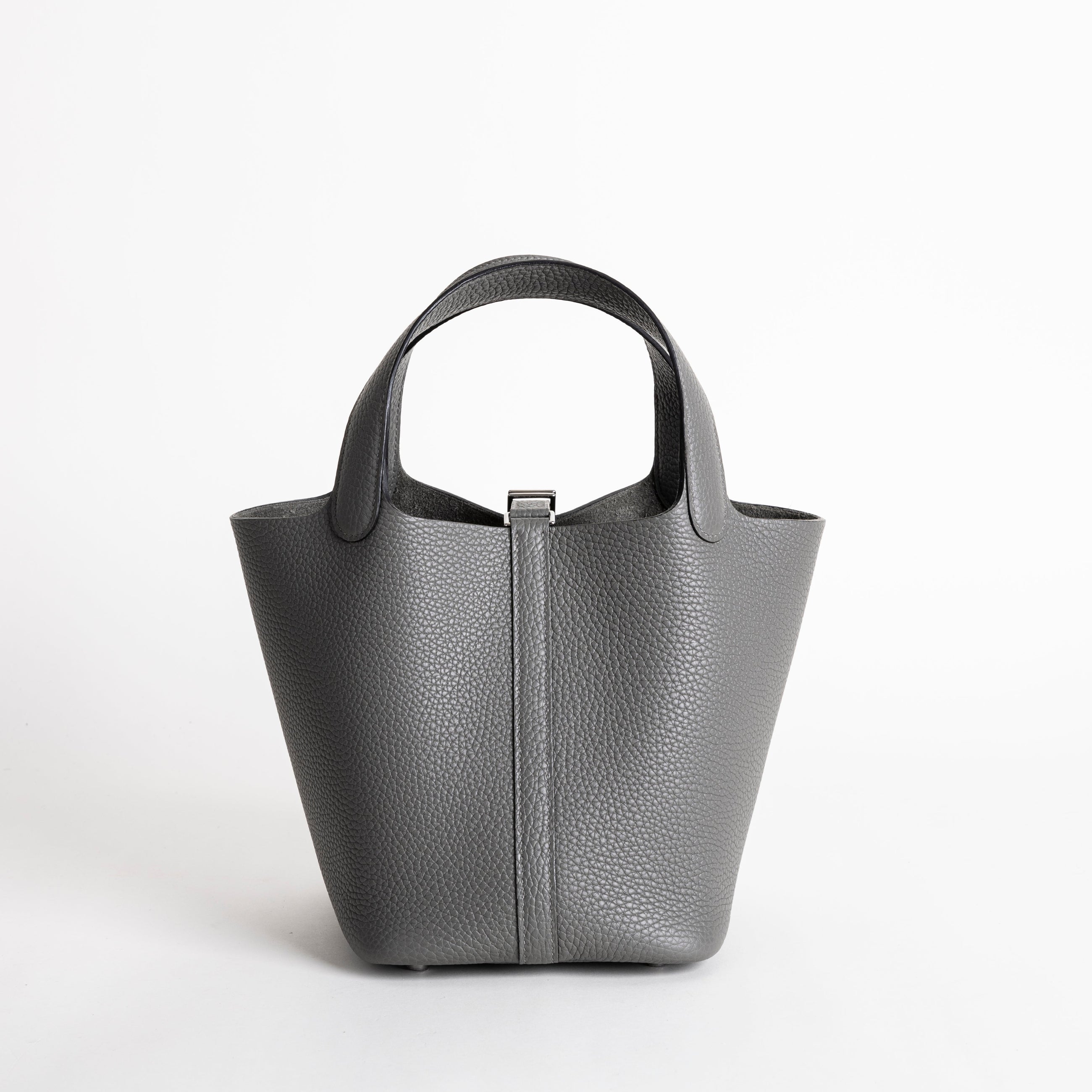 PICOTIN 18 LOCK CLEMENCE LEATHER GRIS MEYER WITH PALLADIUM HARDWARE (PHW)