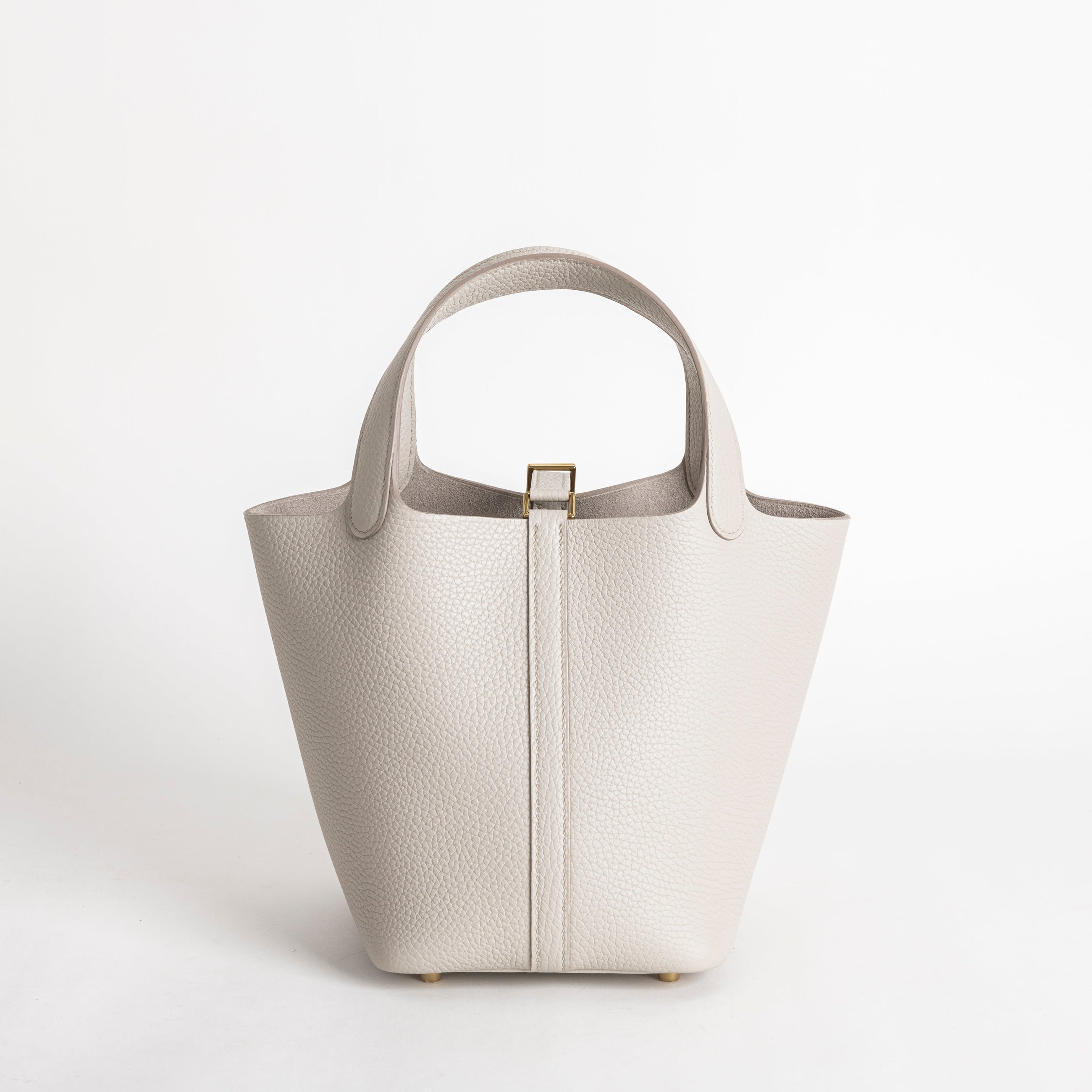 PICOTIN 18 LOCK CLEMENCE LEATHER BETON WITH GOLD HARDWARE (GHW)