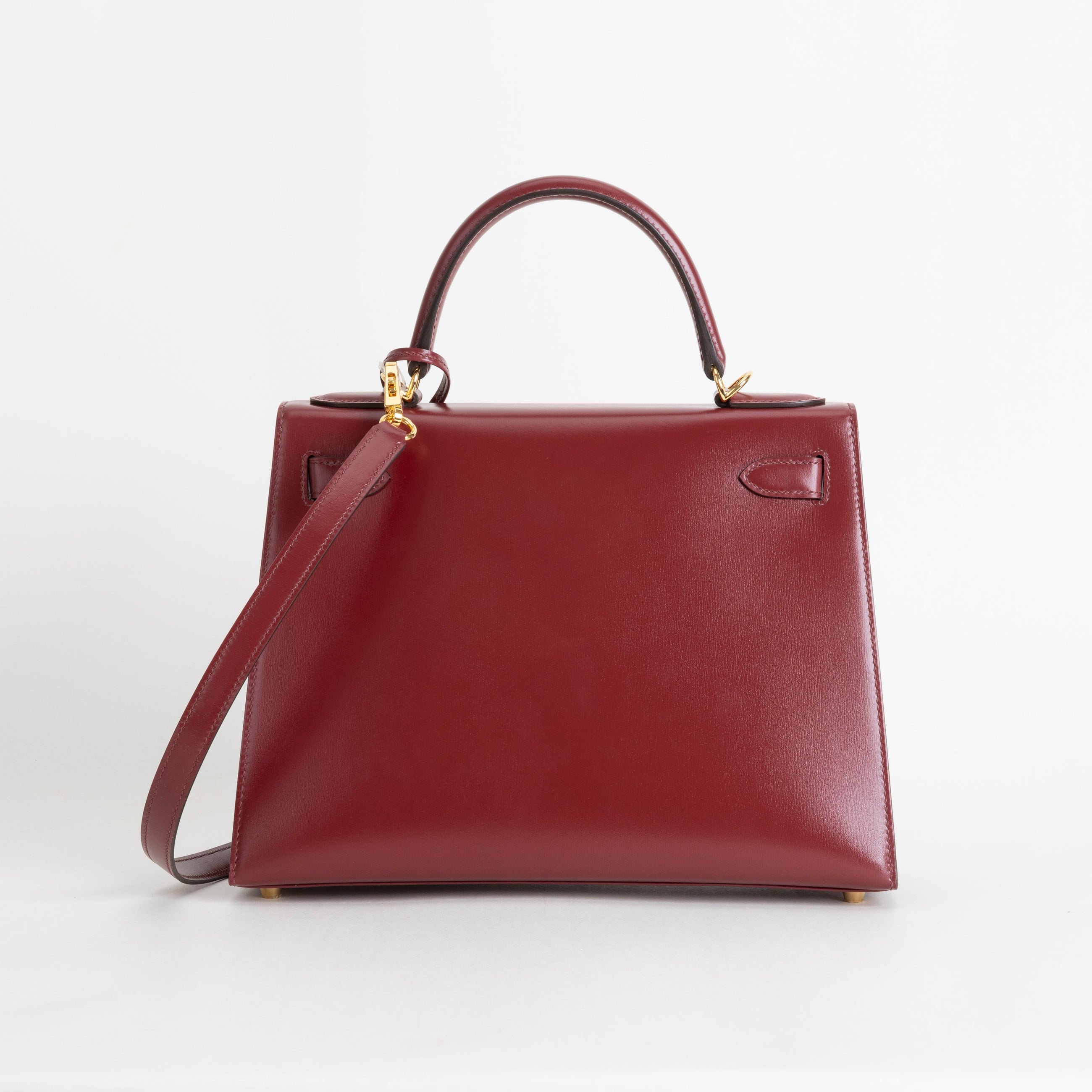 KELLY 28 BOX CALF LEATHER ROUGE H WITH GOLD HARDWARE (GHW)
