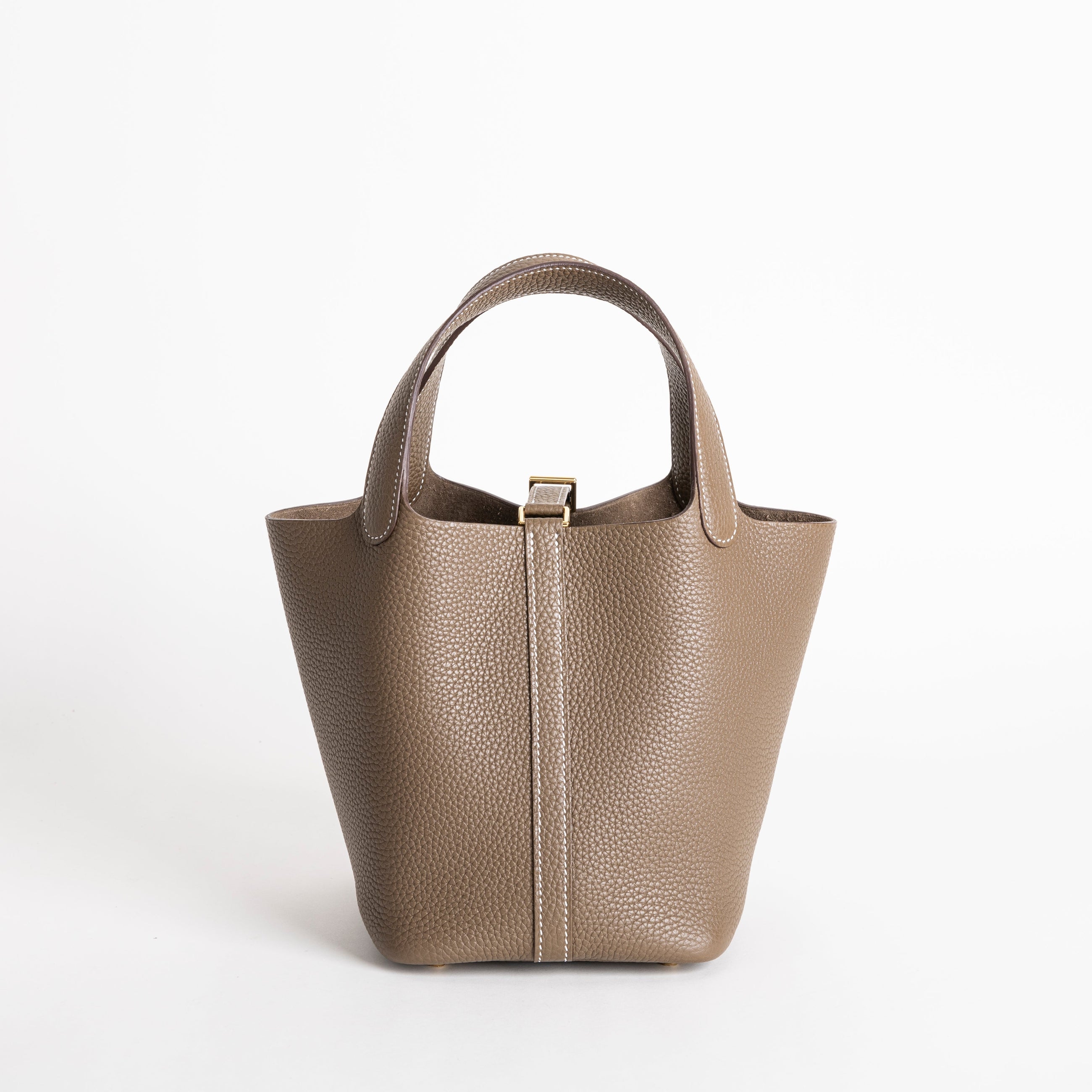 PICOTIN 18 LOCK CLEMENCE LEATHER ETOUPE WITH GOLD HARDWARE (GHW)