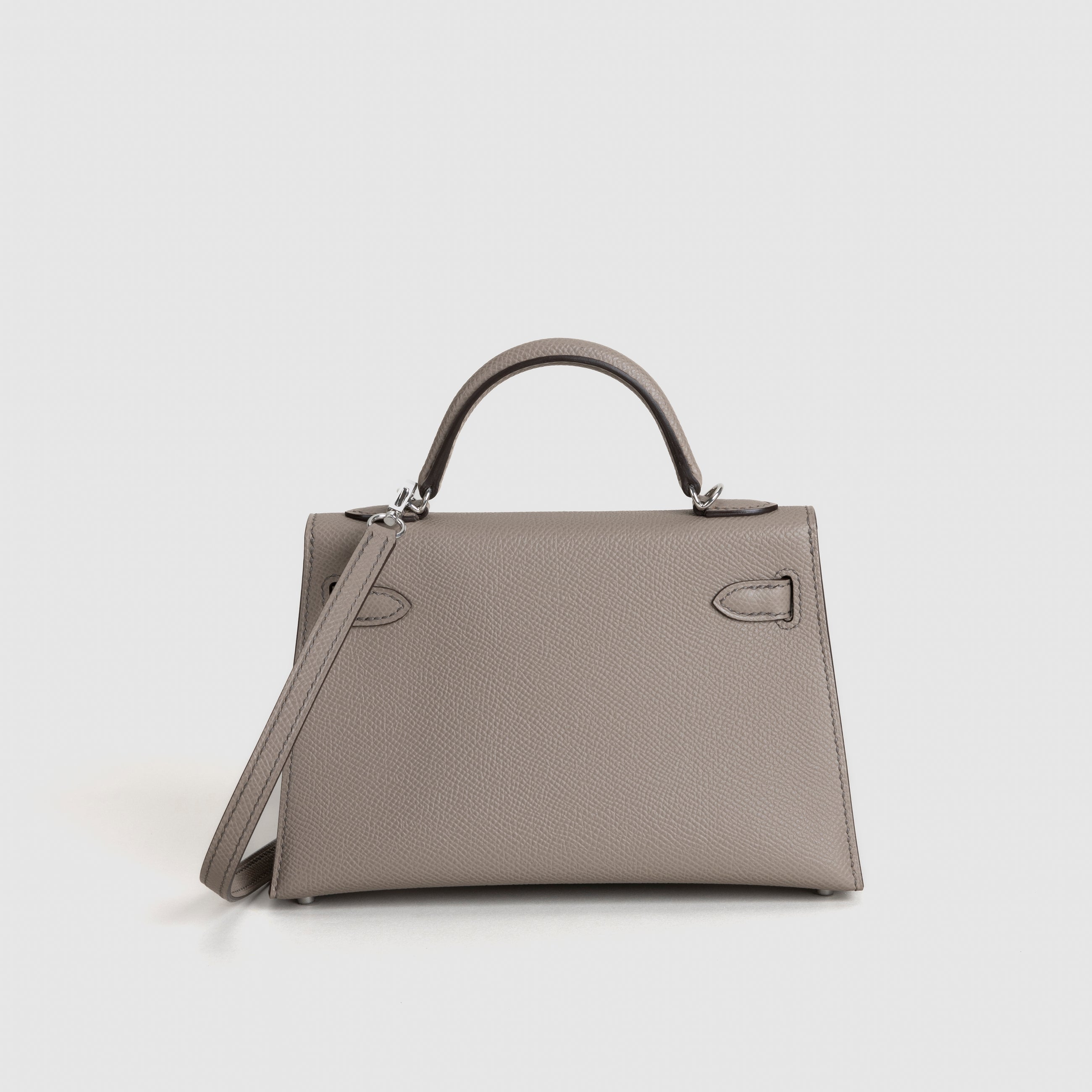 MINI KELLY II (20) EPSOM LEATHER GRIS ASPHALTE WITH PALLADIUM HARDWARE (PHW)